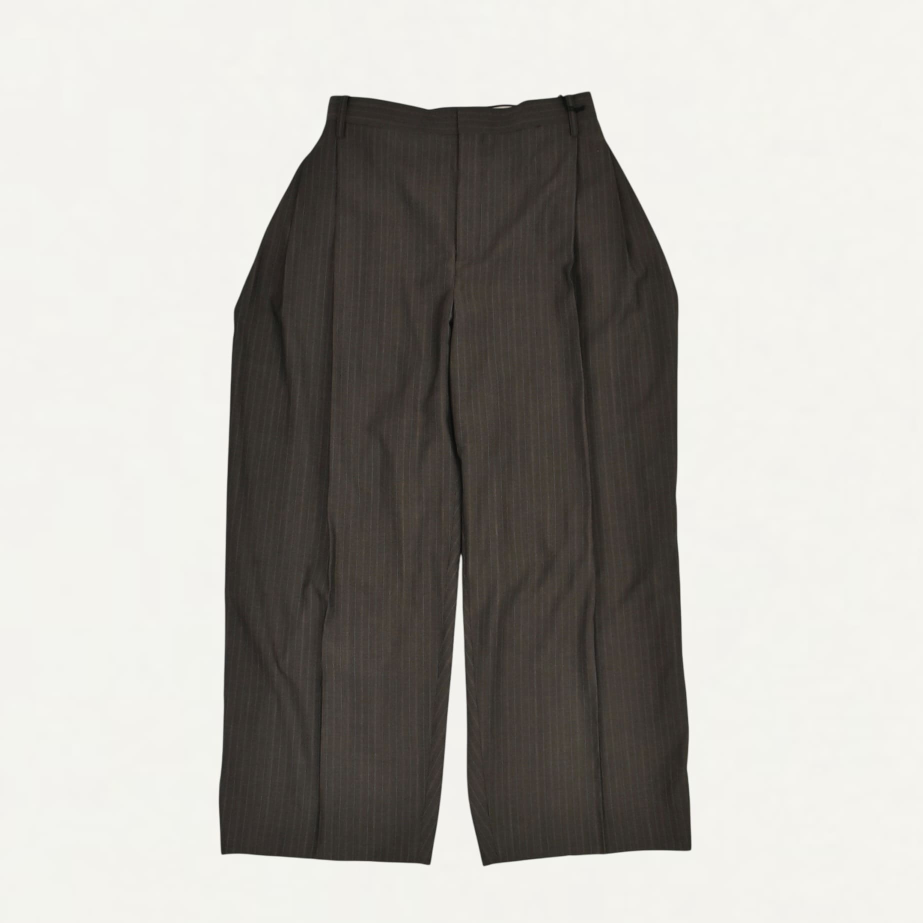beautiful people sheer stripe suiting side tuck widepants brown[1545105013]