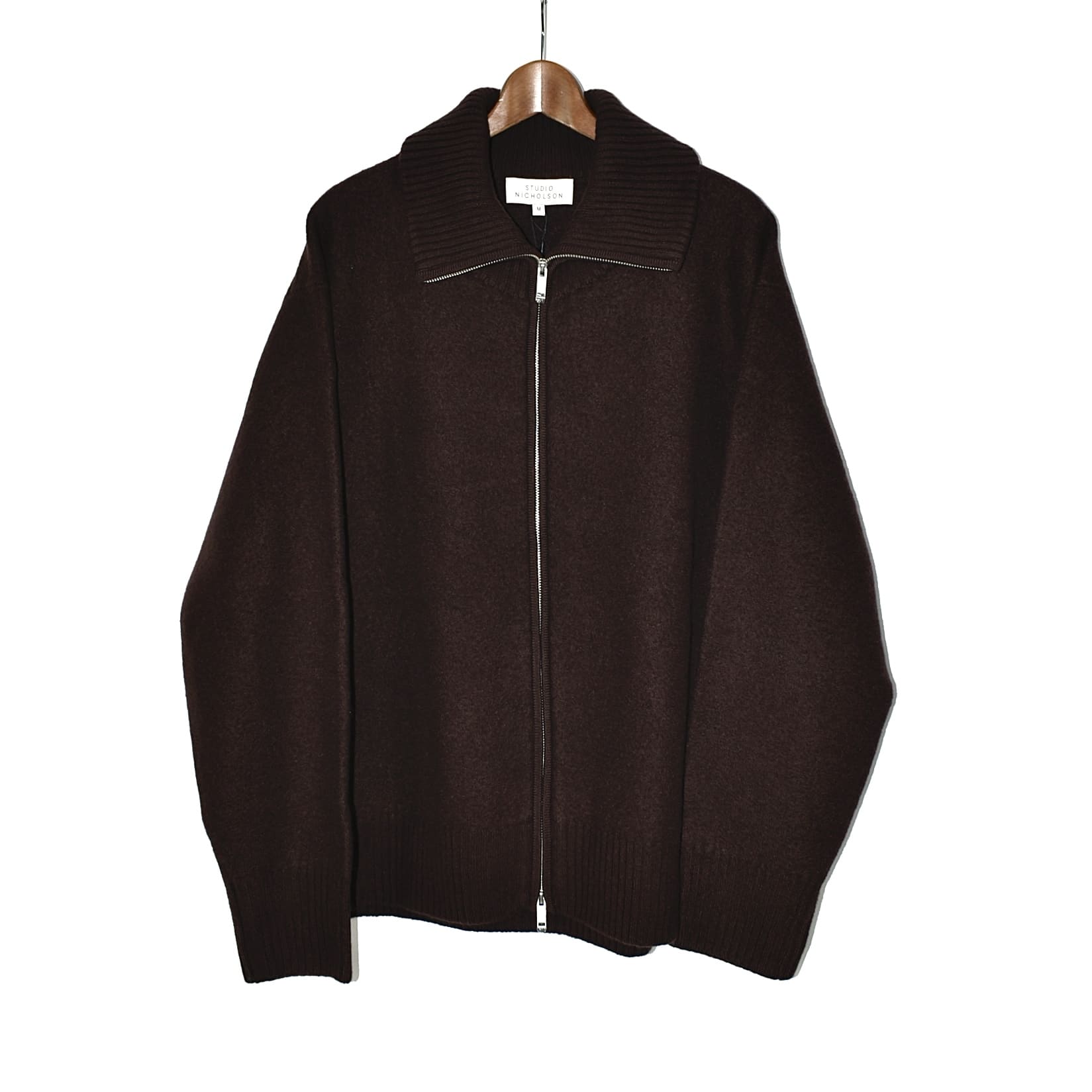 STUDIO NICHOLSON 5GG BOILED WOOL HALF ZIP JUMPER[IWAKI SNM-1047]