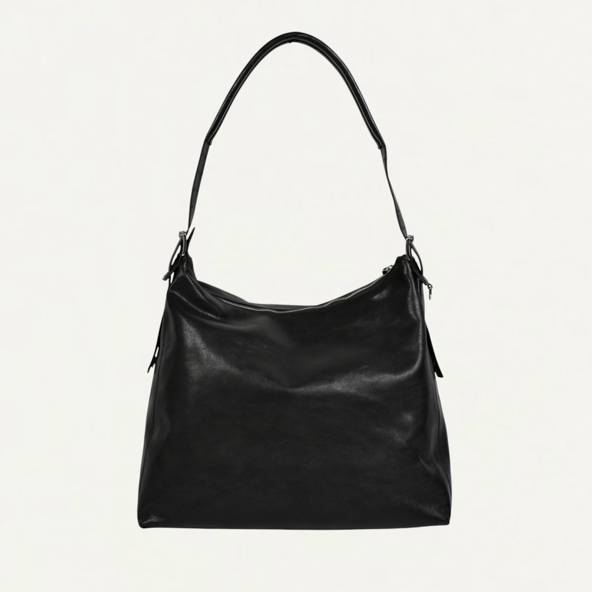 LEMAIRE BELTED HOBO BAG IN LEATHER DARK CHOCOLATE[BG0189 LL0108]