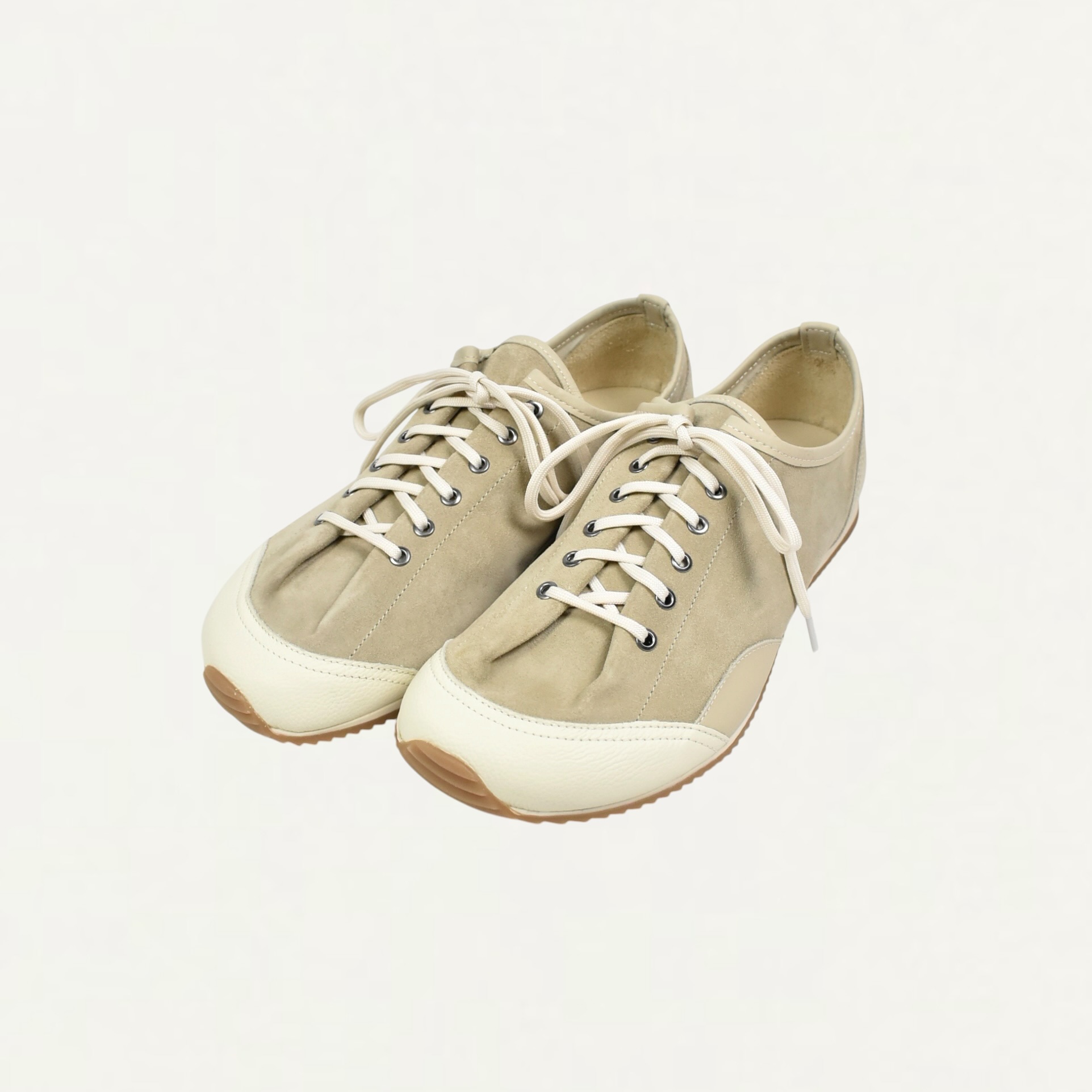 LEMAIRE GUMMY GRIPS SNEAKERS IN MIXED LEATHERS KRAFT BEIGE[FO0327 LL0276]