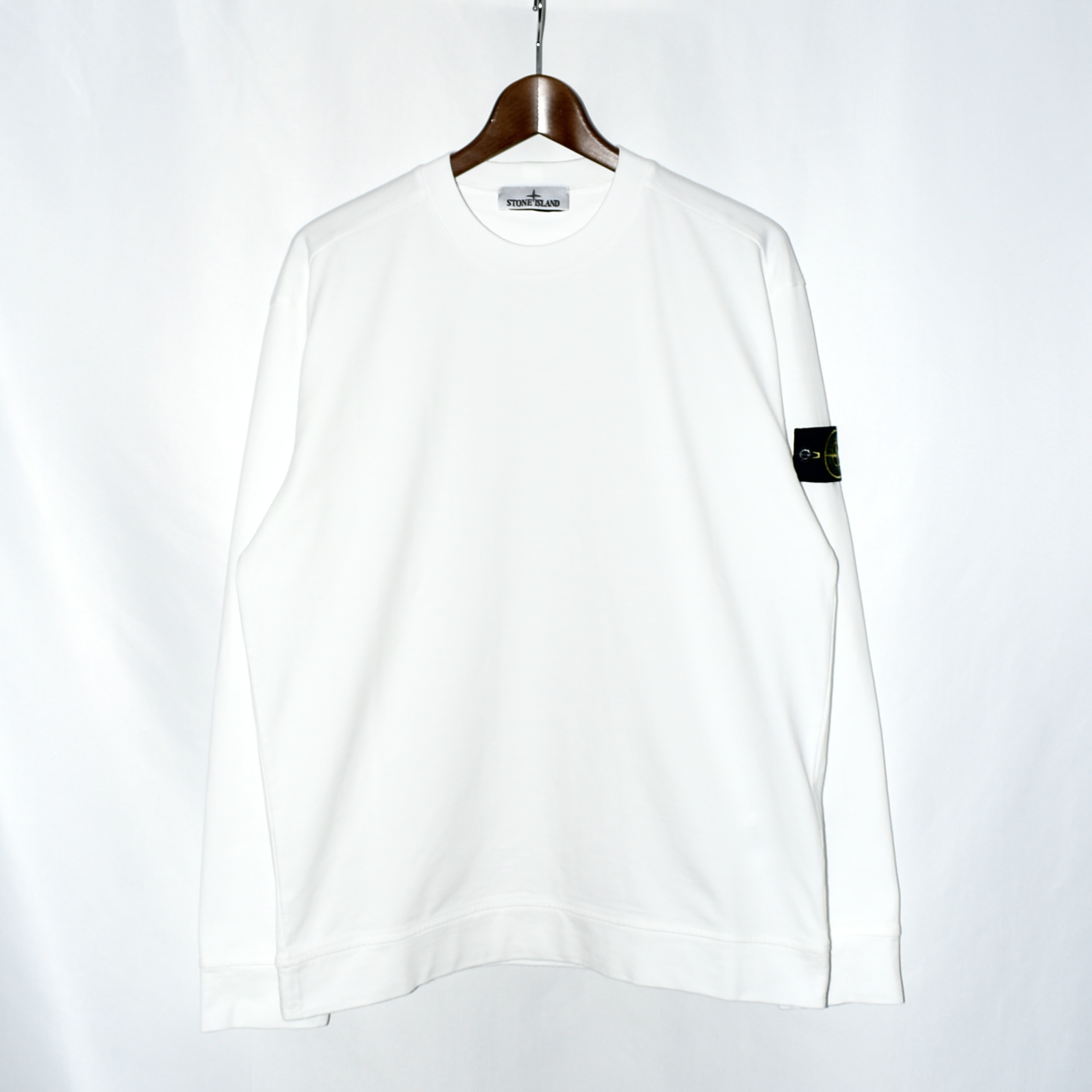 STONE ISLAND 63750 HEAVY COTTON JERSEY スウェットシャツ クルーネック リブディテール[811563750A0001]