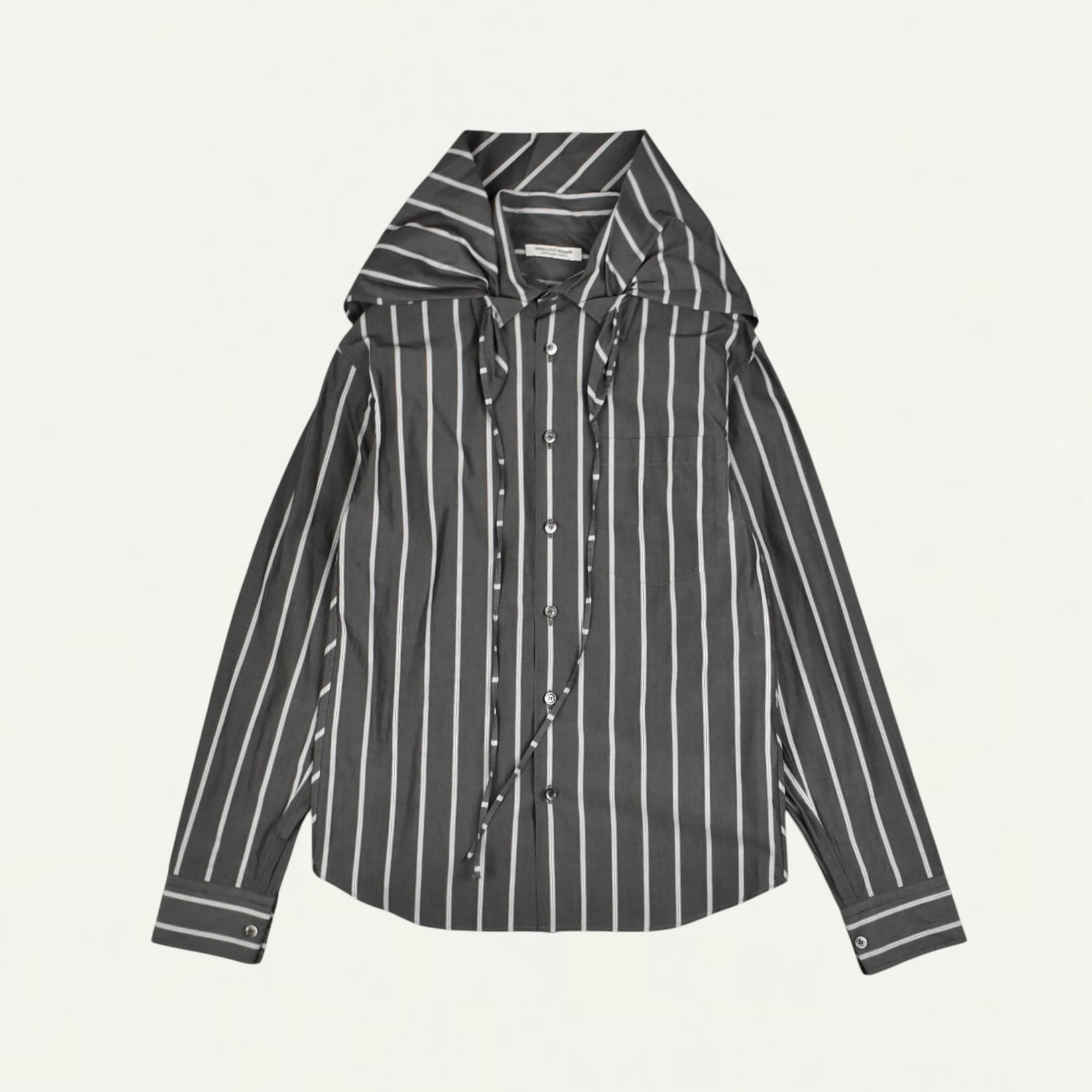 beautiful people finx cotton tuck in scarf shirt dark brown[1646106009]