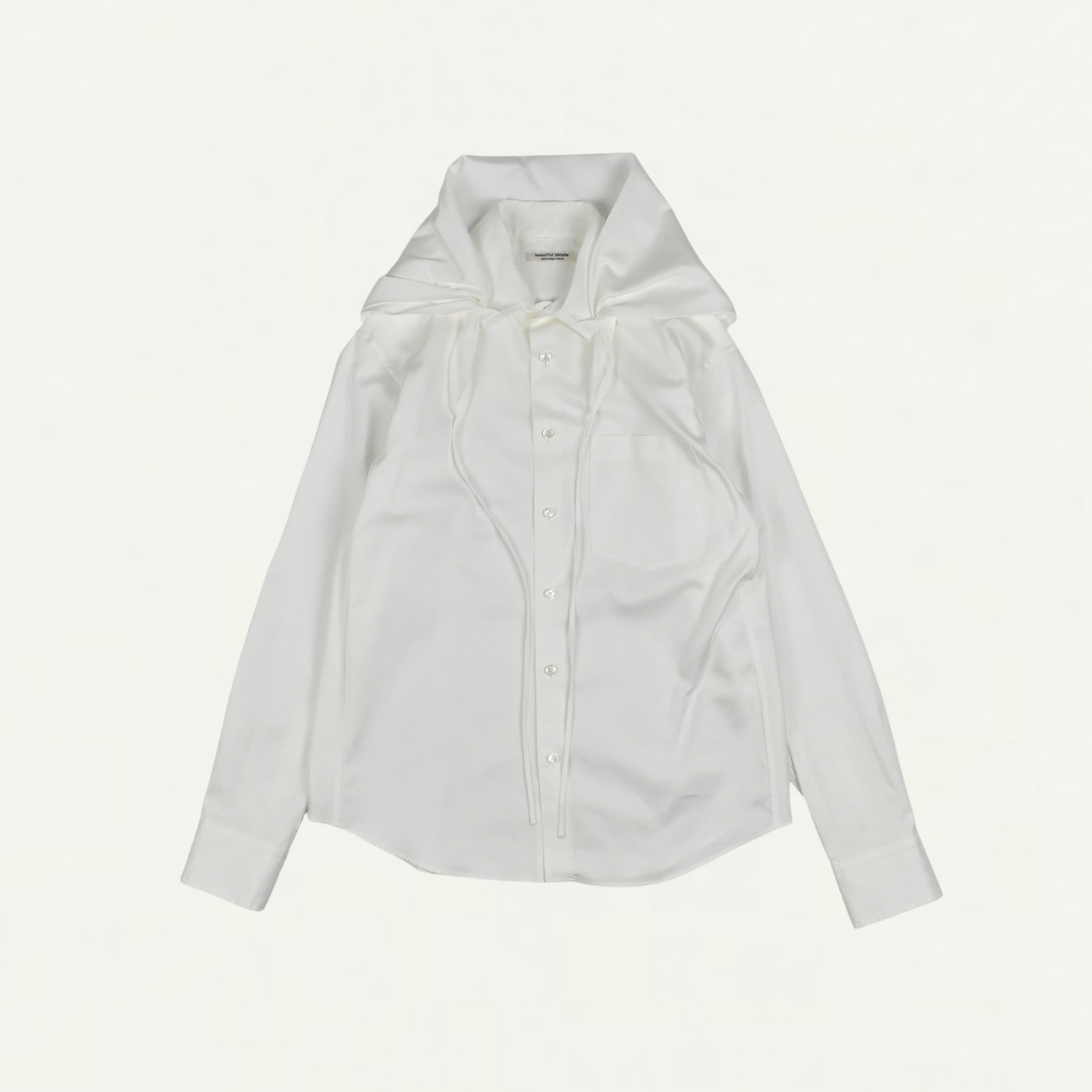 beautiful people finx cotton tuck in scarf shirt off white[1646106009]