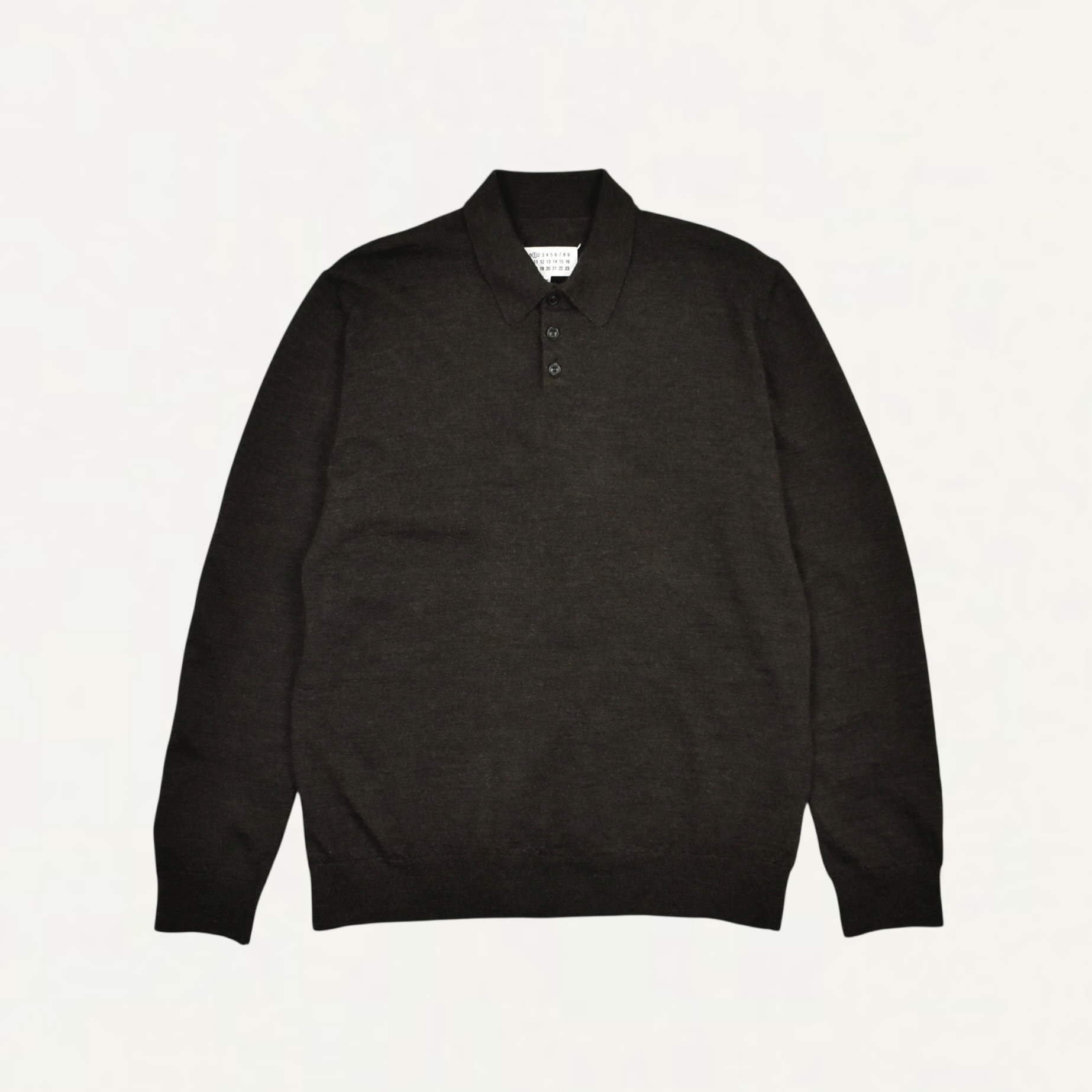 Maison Margiela Gauge 14/Elbow patch polo shirts Dark brown[S50GL0061]