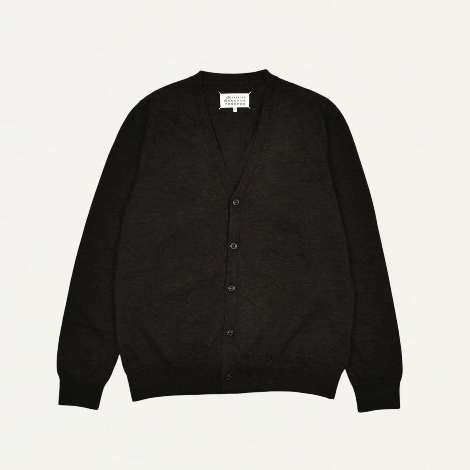 Maison Margiela Elbow patch wool cardigan Tapenade[S50HP0027]