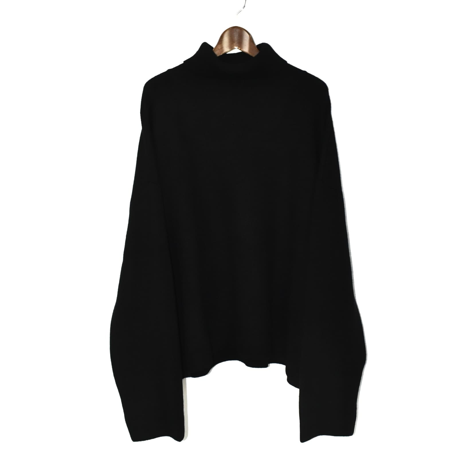 SEEALL EXTRA OVER HIGH-NECK SWEATER BLACK[SAU41-KJ681/YAK/SMOOTH]