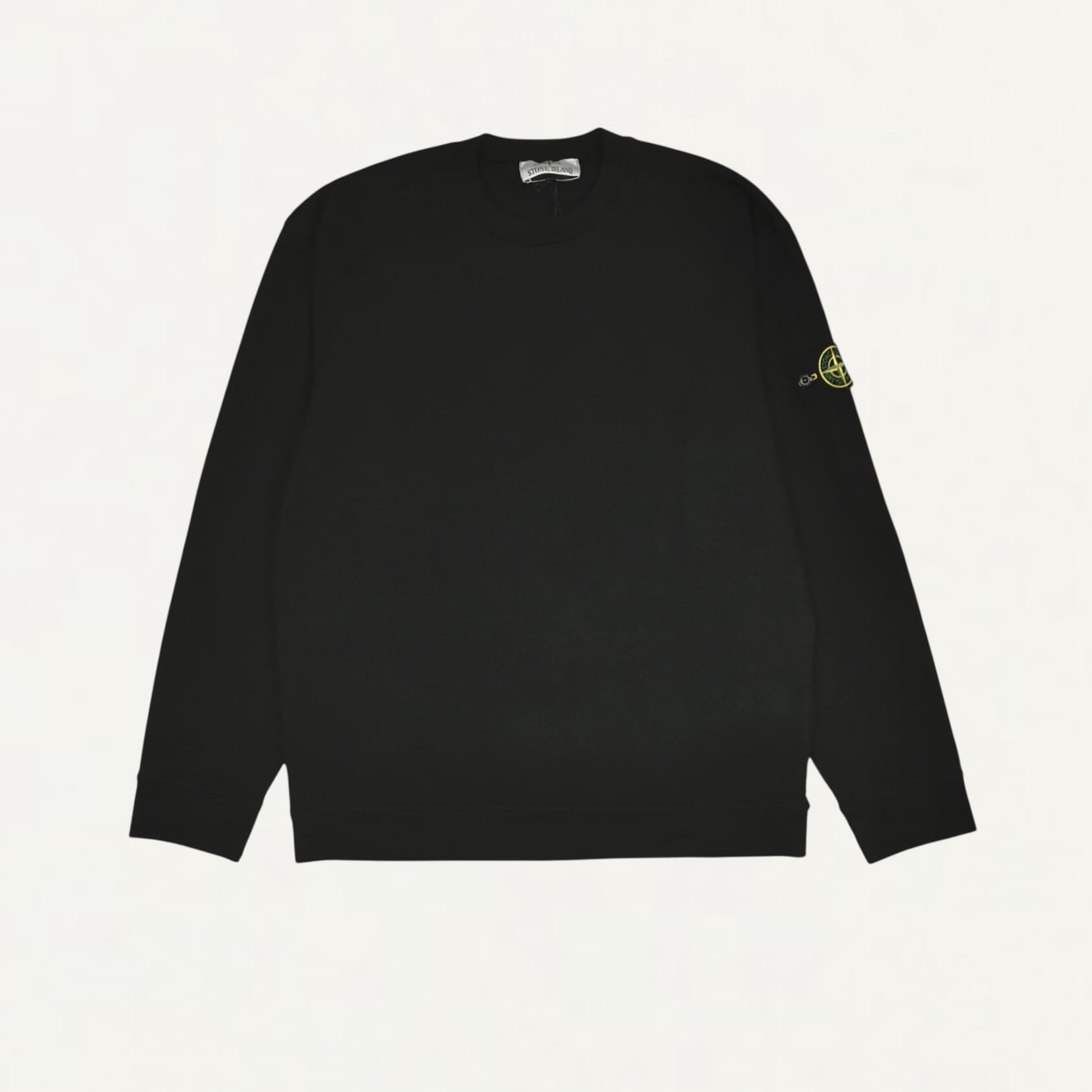 STONE ISLAND 6100075 HEAVY COTTON JERSEY Regular-fit crewneck sweatshirt Black[S15-61000-75]