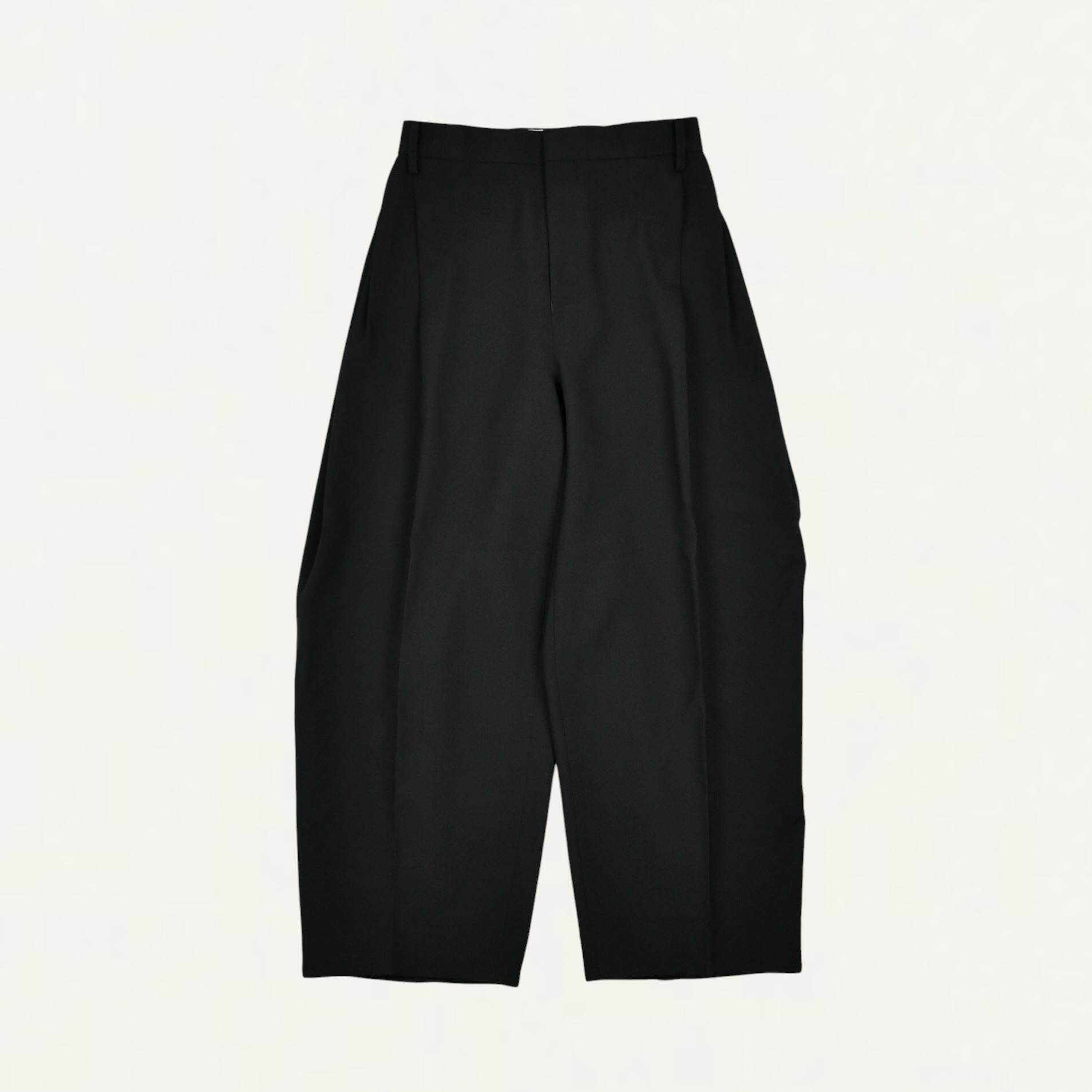 beautiful people wool double cloth side tuck wide slacks black[1646105013]