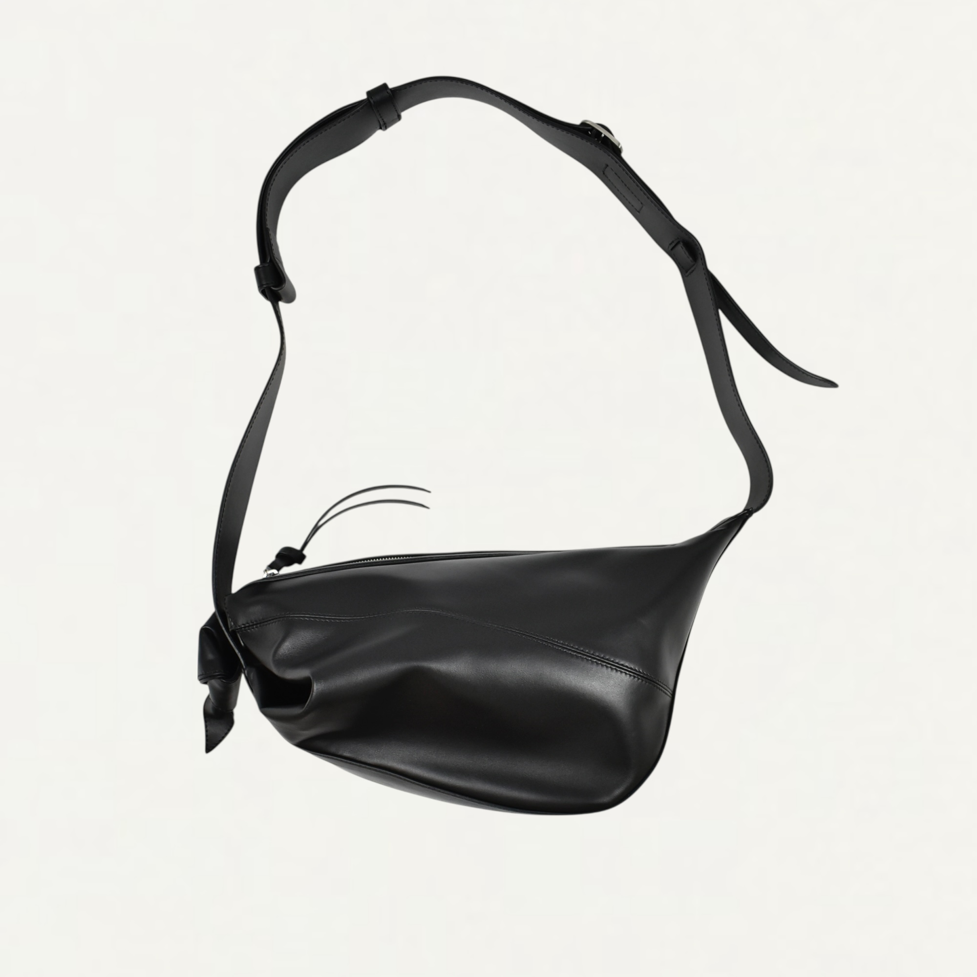 SAGAN Vienna Furoshiki Crossbody Bag M Soft Lamb Leather Black