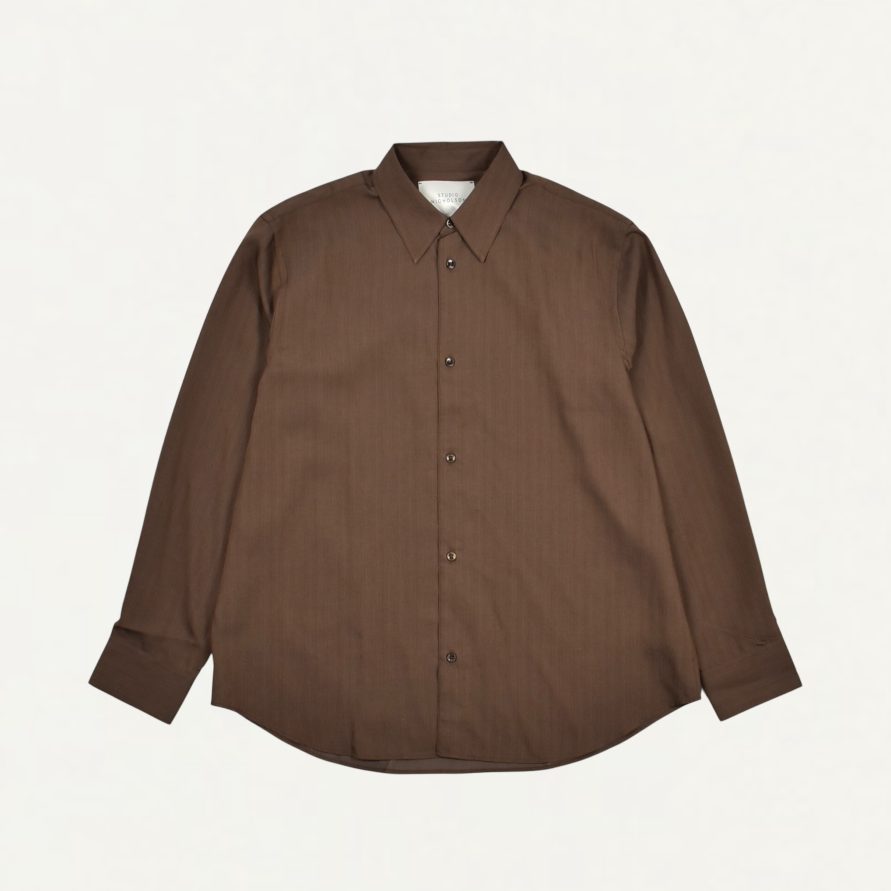 STUDIO NICHOLSON VIEW BOXY OVERSIZED SHIRT BROWN[VIEW SNM-1126]
