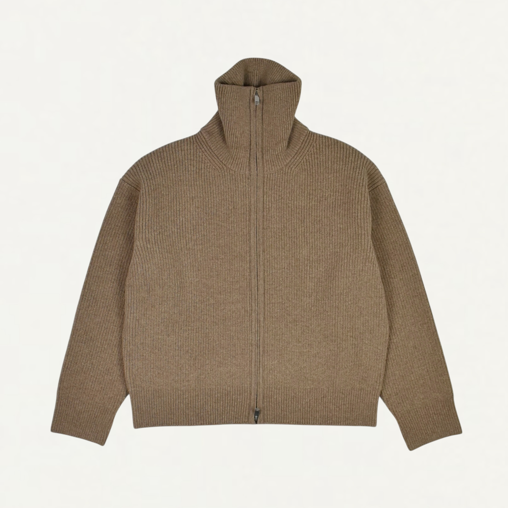 STUDIO NICHOLSON SANDOS RIB ZIP THOUGH JUMPER OATMEAL[SANDOS SN-1497]