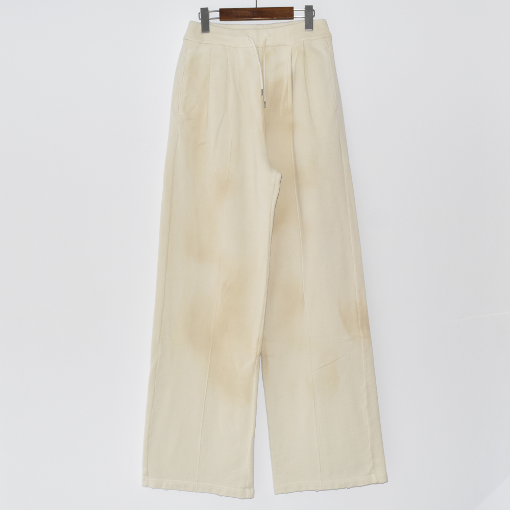 DAIRIKU "Water-repellent" Vintage Wash Wide Sweat Pants-Mud Wht