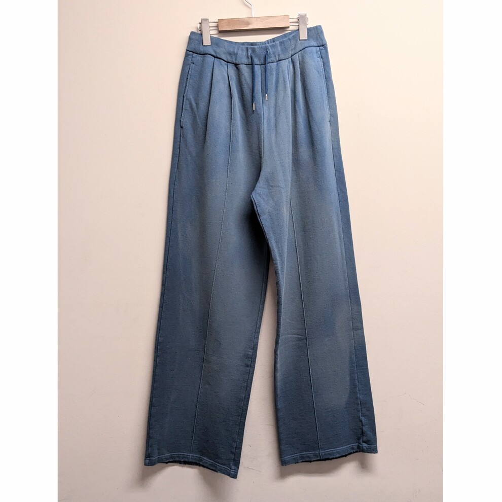DAIRIKU "Water-repellent" Vintage Wash Wide Sweat Pants-Youth Blue