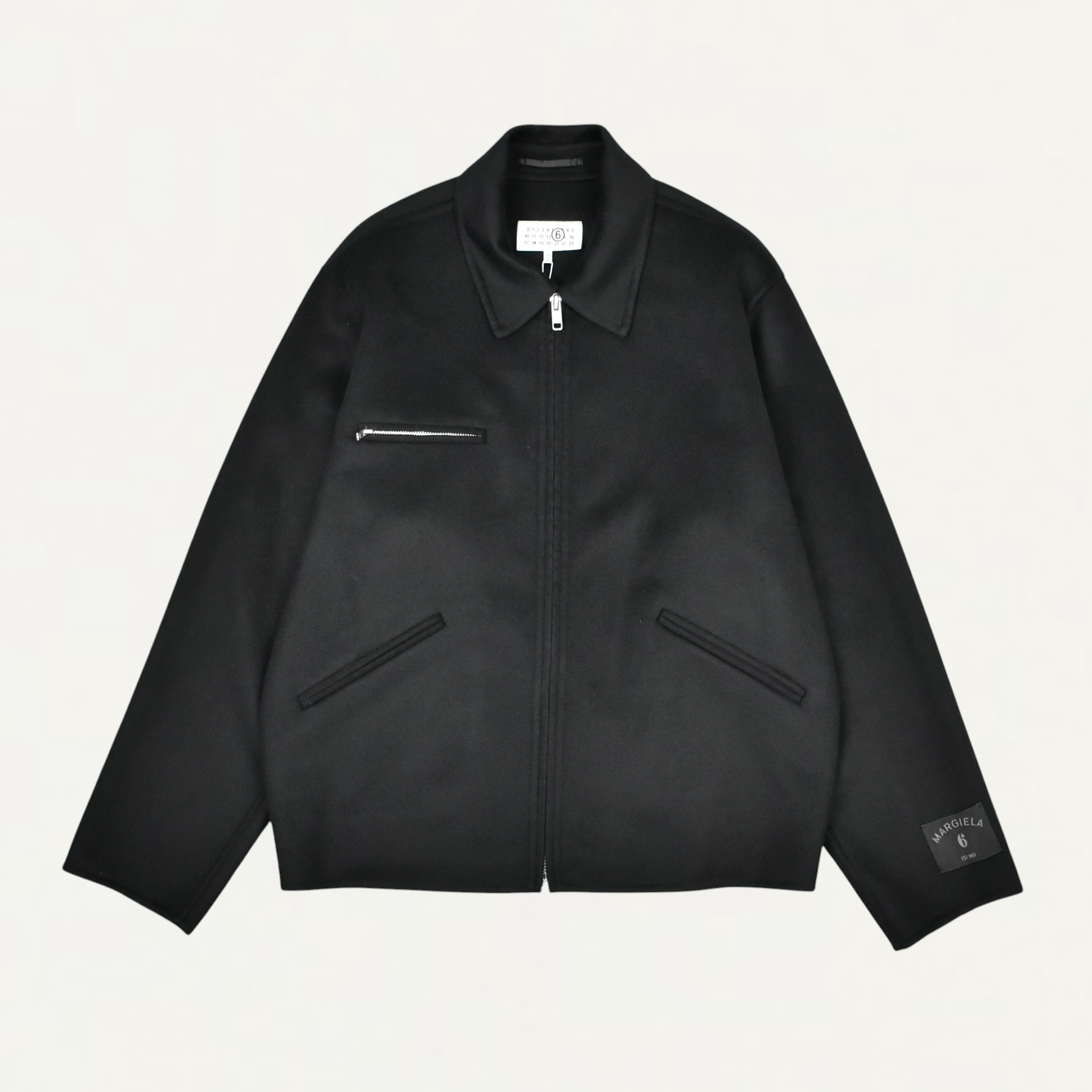 MM6 MAISON MARGIELA Double-faced wool zip jacket Black[SH0AM0099]