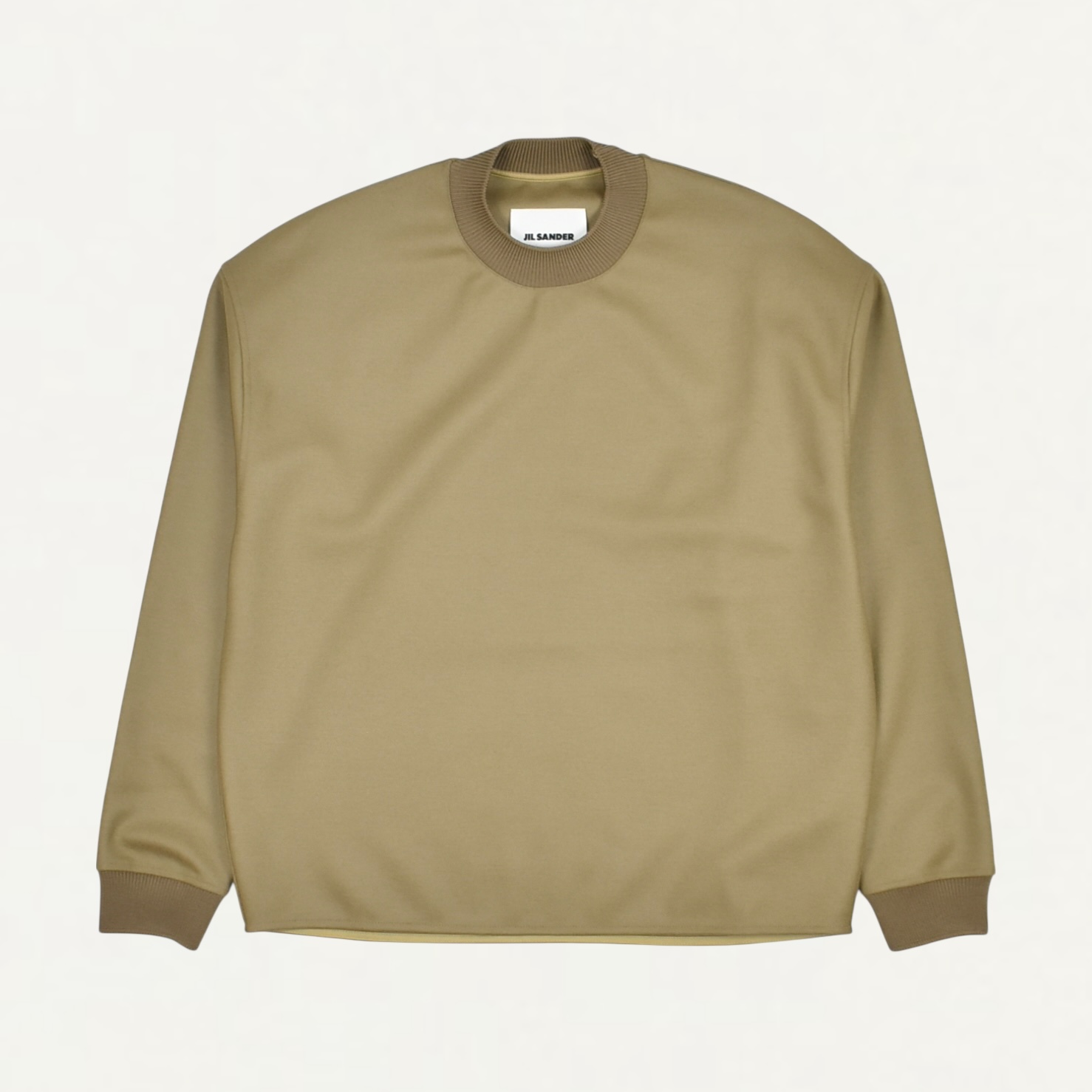 JIL SANDER Wool Melton Crew-Neck Sweatshirt Barley[J22GU0112]