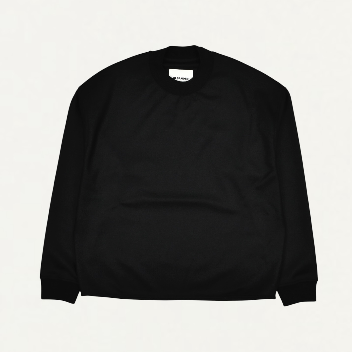 JIL SANDER Wool Melton Crew-Neck Sweatshirt Black[J22GU0112]