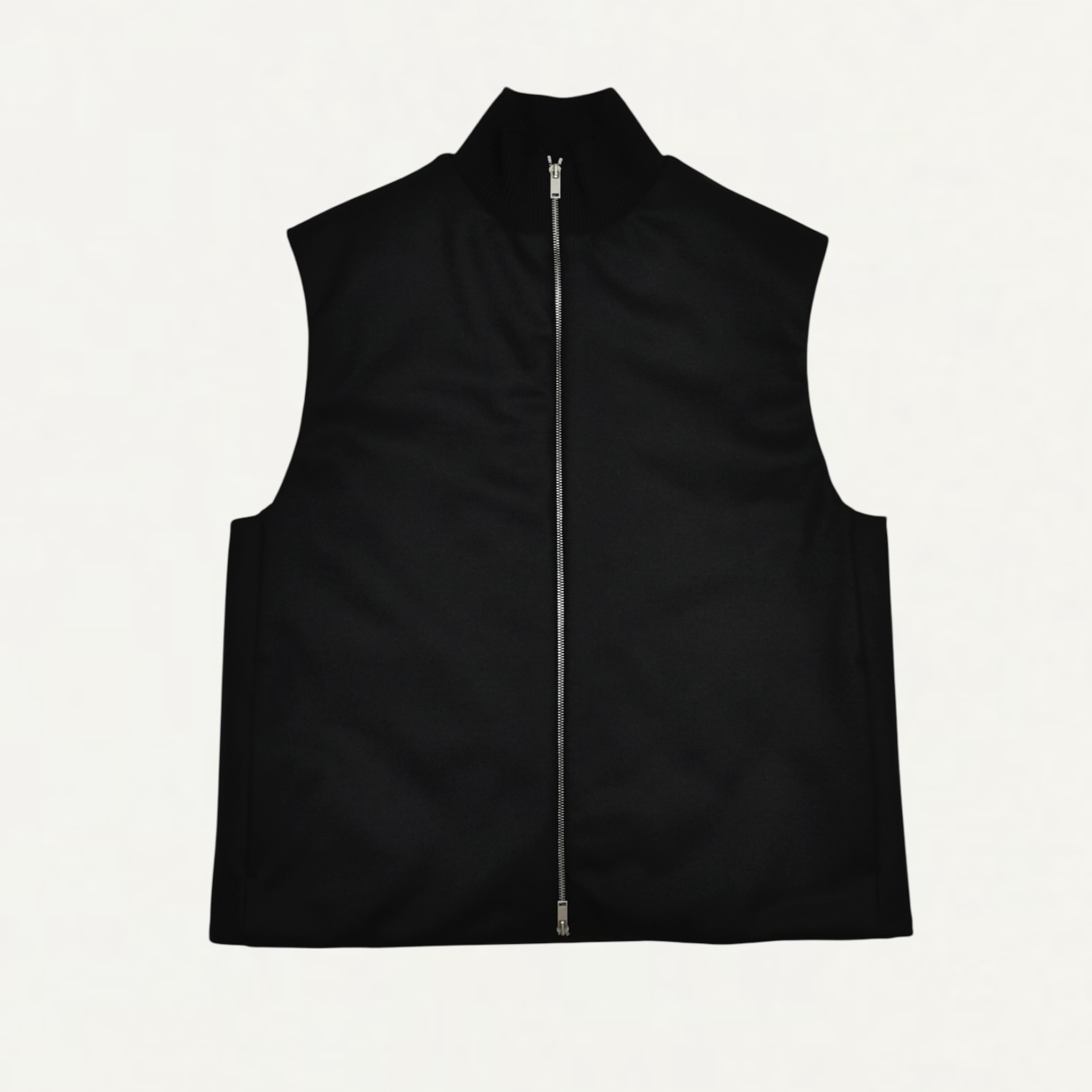 JIL SANDER Wool Melton Padded Vest Black[J22FB0147]