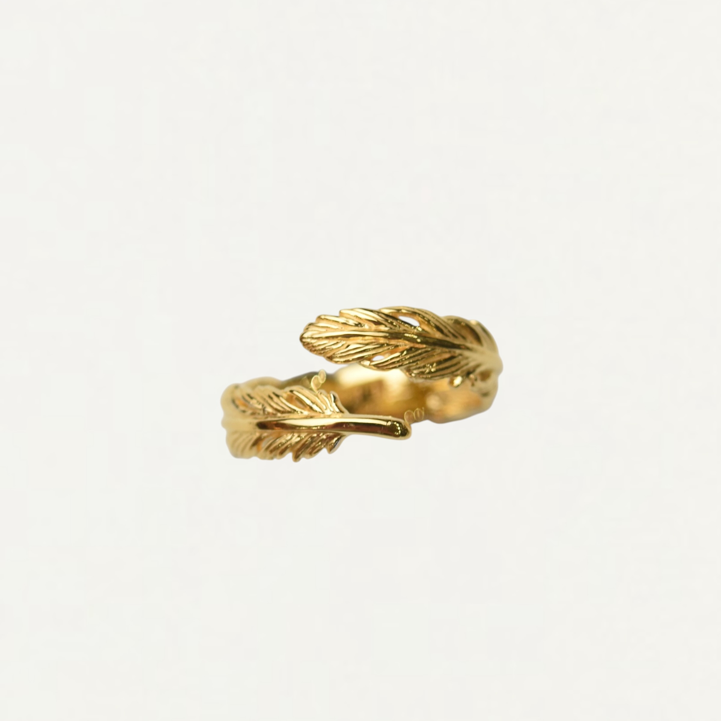 GARDEL NATURAL FEATHER RING GOLD COATING[GDR-077]