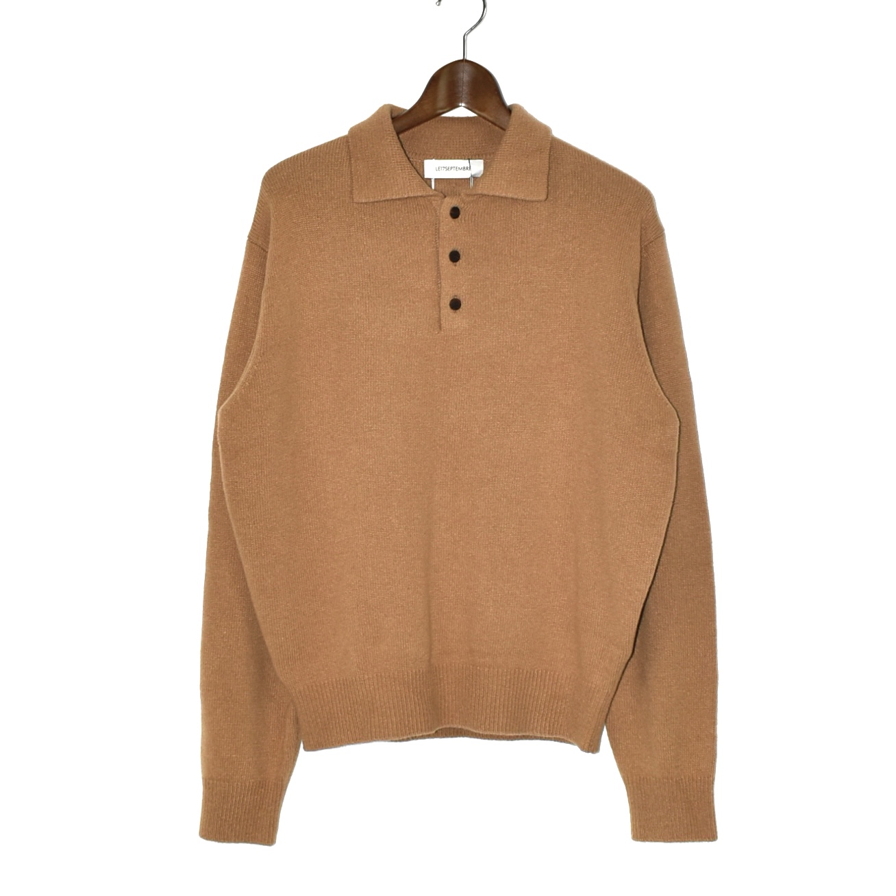 LE17SEPTEMBRE HOMME CASHMERE BLEND COLLAR PULLOVER CAMEL[LH2479KN008ECA]