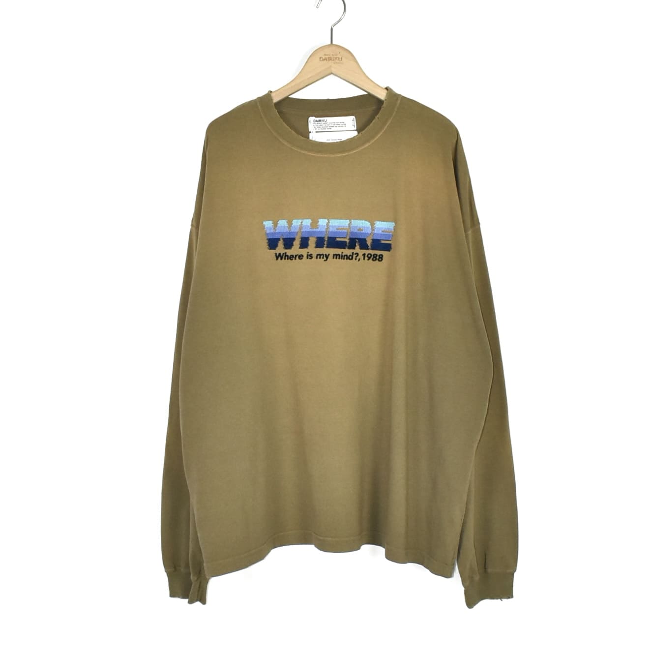 DAIRIKU "WHERE" Vintage Theme Tee Vintage Khaki[24AW C-15]