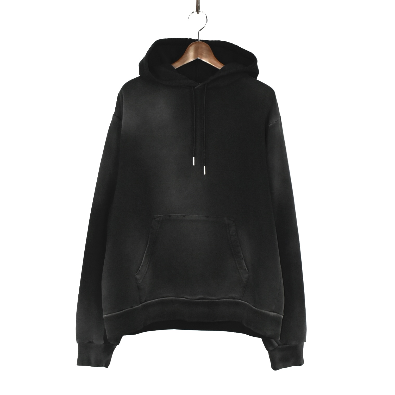 MARNI Black organic cotton hoodie with Marni Mending[FUMU0073GS]