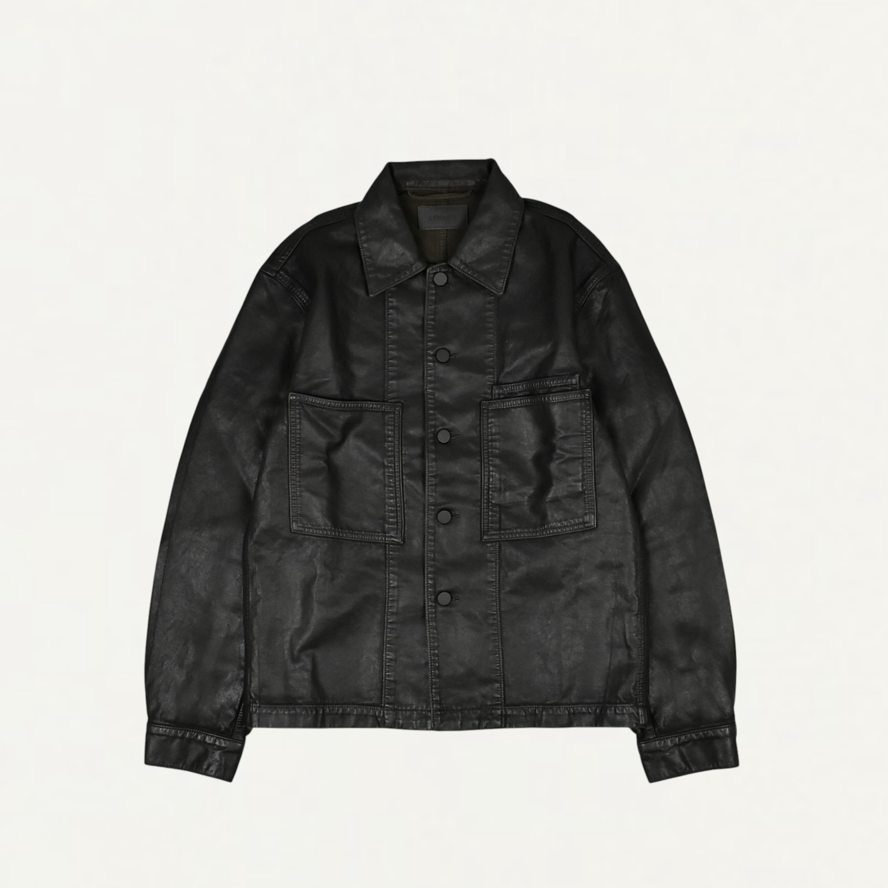LEMAIRE WORKWEAR OVERSHIRT IN COATED DENIM LICORICE[SH1309 LD1083]