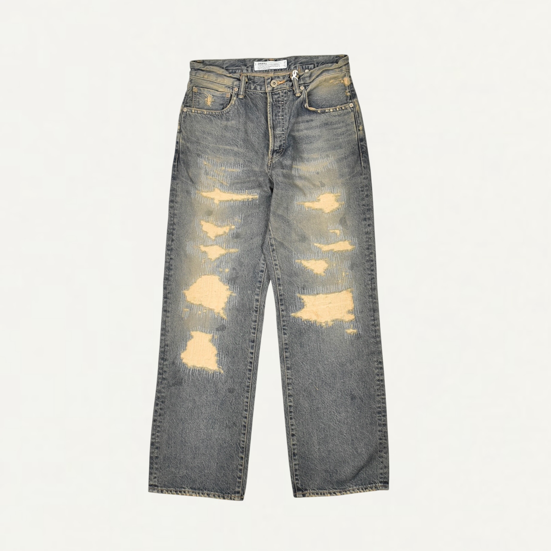 DAIRIKU "Straight" Vintage Repaair Denim Pants indigo[DA-R-DP4]