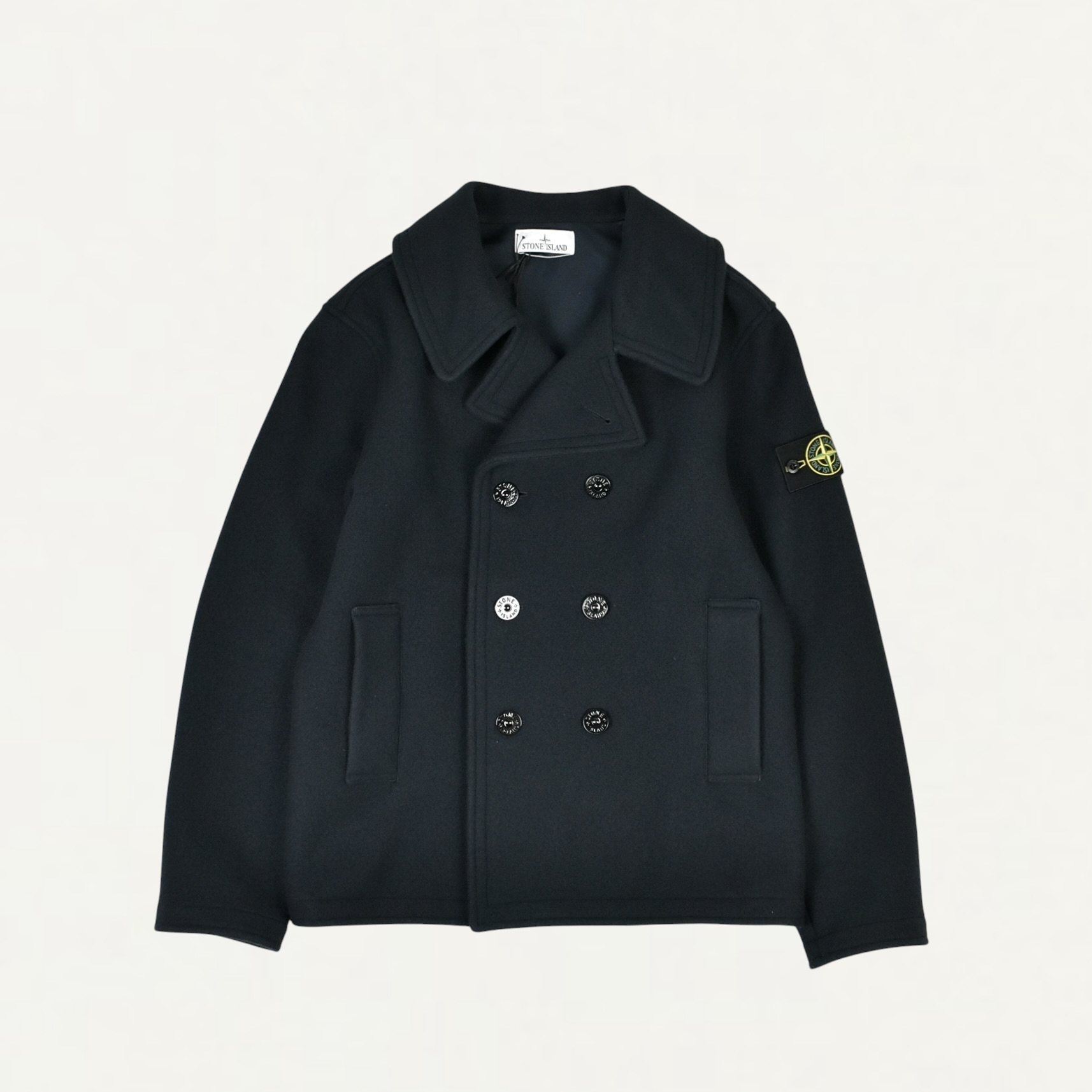 STONE ISLAND 4100040 HEAVY MELTON Peacoat with double-breasted closure navy blue[L2S154100040S0453]