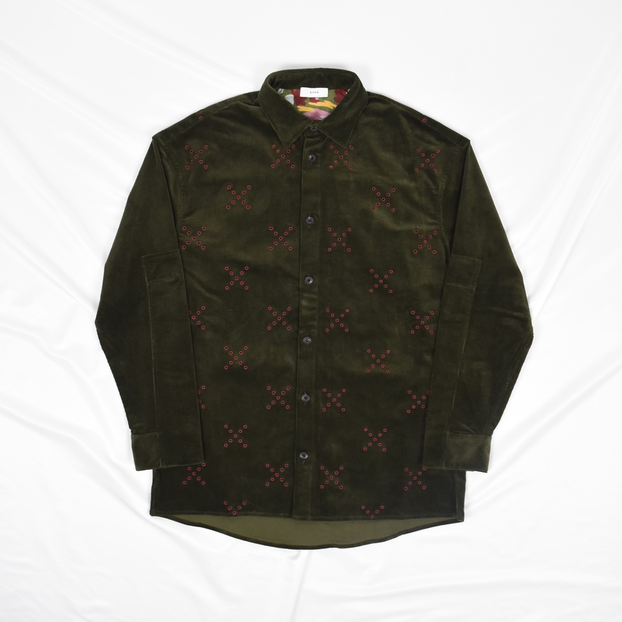 8on8 Embroidered Couduroy Shirt  [Dark Green]