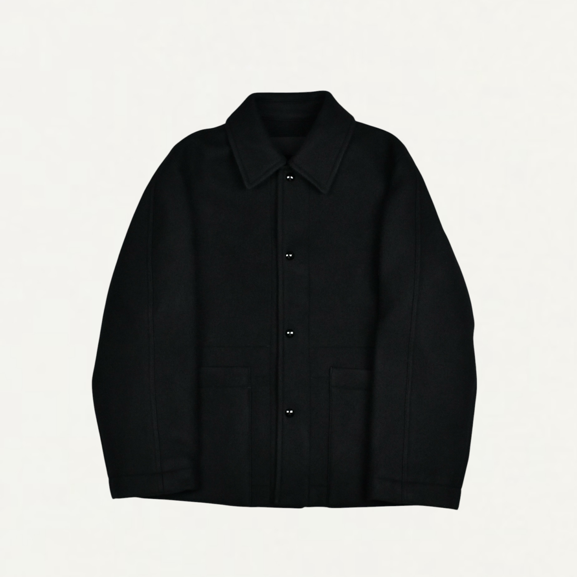 LEMAIR UTILITY JACKET IN DUFFLE WOOL BLACK[OW1243 LF1660]