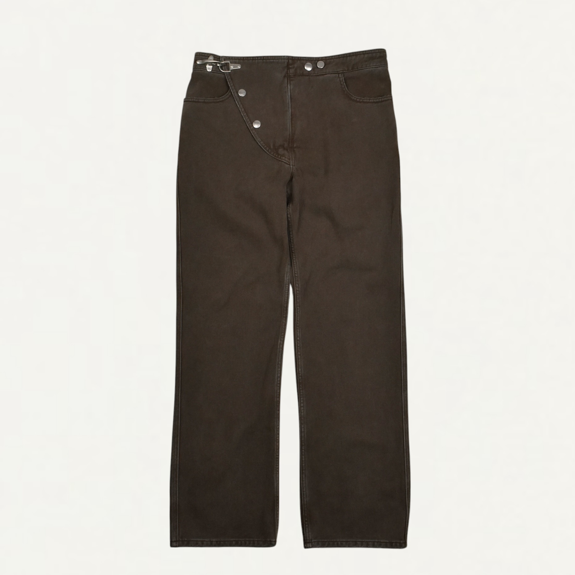 MARNI BROWN DRILL PANTS WITH ASYMMETRIC FLAP[PUMU0366M0USCZ5100M6]