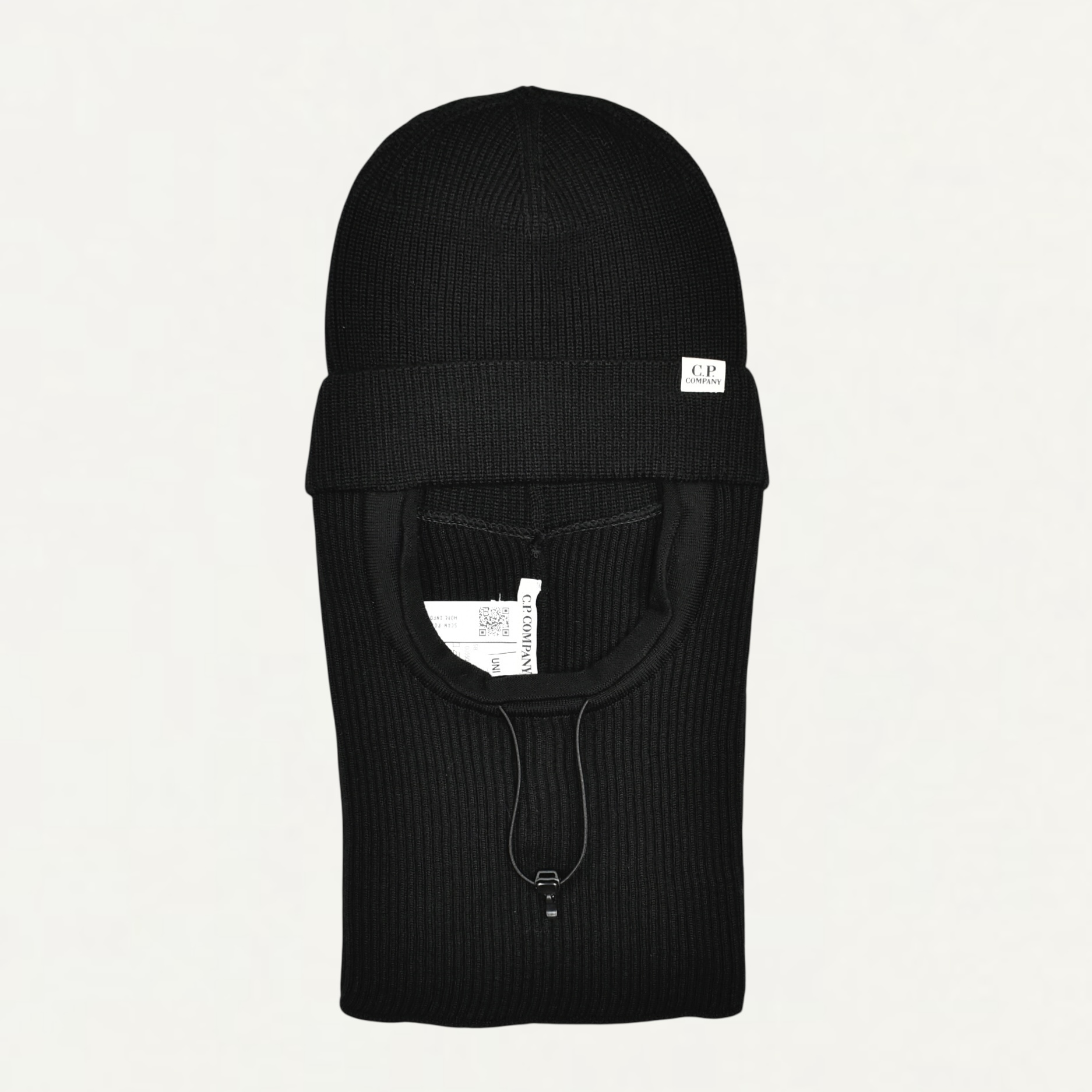 C.P. Company EXTRAFINE MERINOWOOL SKI MASK BLACK[19CMAC304A]