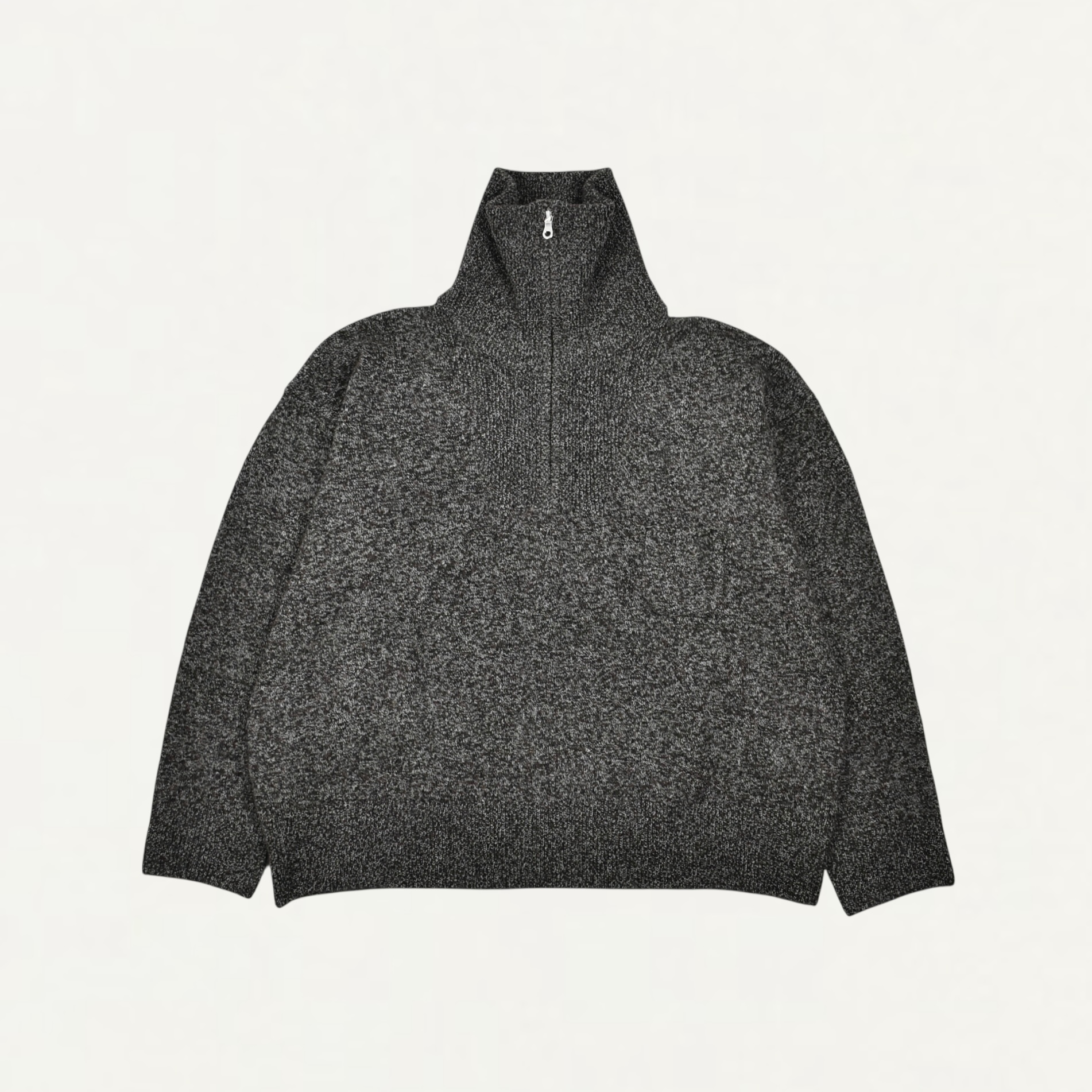 SEEALL ZIP PULL SWEATER MELANGE[SAU51-KJ686M-YAK WOOL-MELANGE]