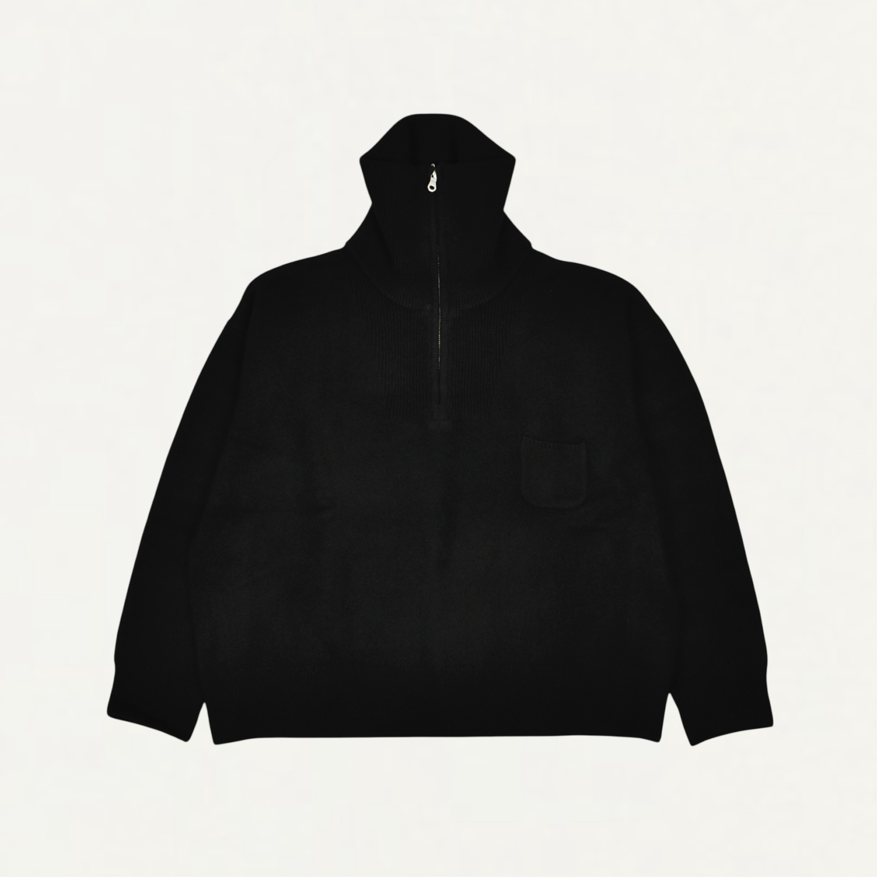 SEEALL ZIP PULL SWEATER BLACK[SAU51-KJ686Y-YAK-BLACK]