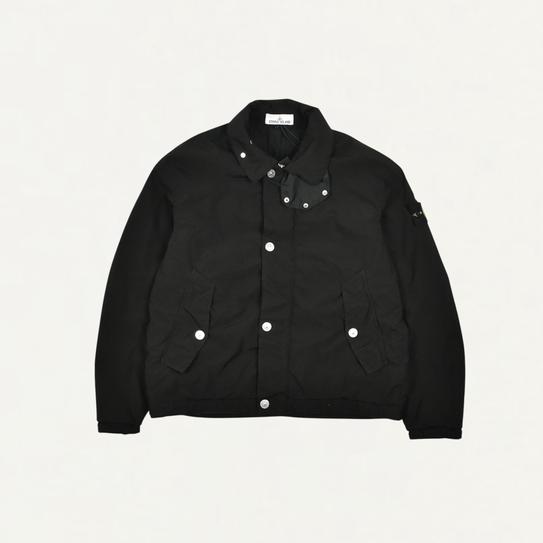 STONE ISLAND Q100015 LIGHT COMPACT TOUCH POLY-TC, 60% RECYCLED POLYESTER Coach jacket with anti-drop and snap pockets black[S15-Q1000-15]