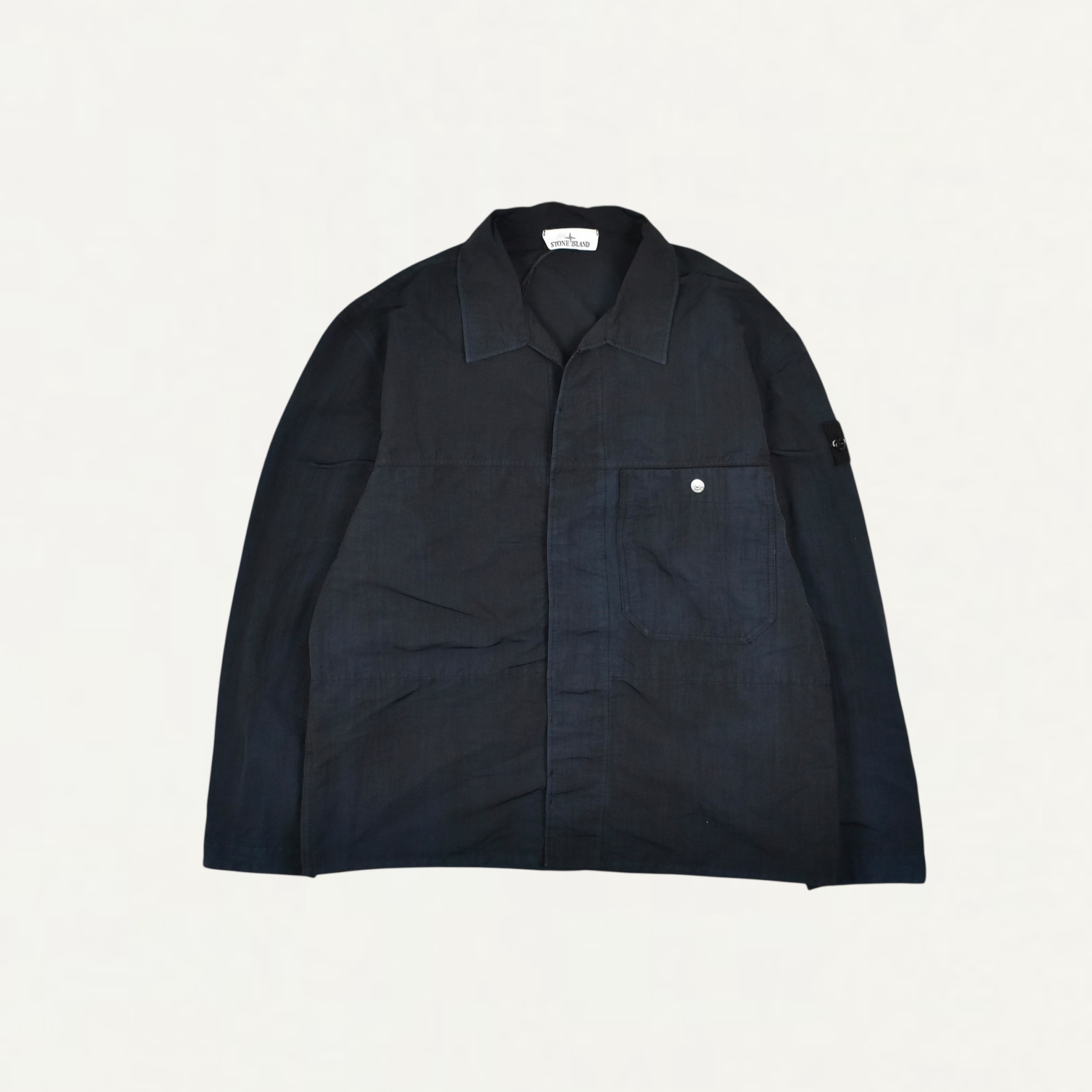 STONE ISLAND NASLAN-TC CORROSION TREATMENT 88% RECYCLED NYLON GARMENT DYED OVER SHIRTS BLACK[S15-12000-26]