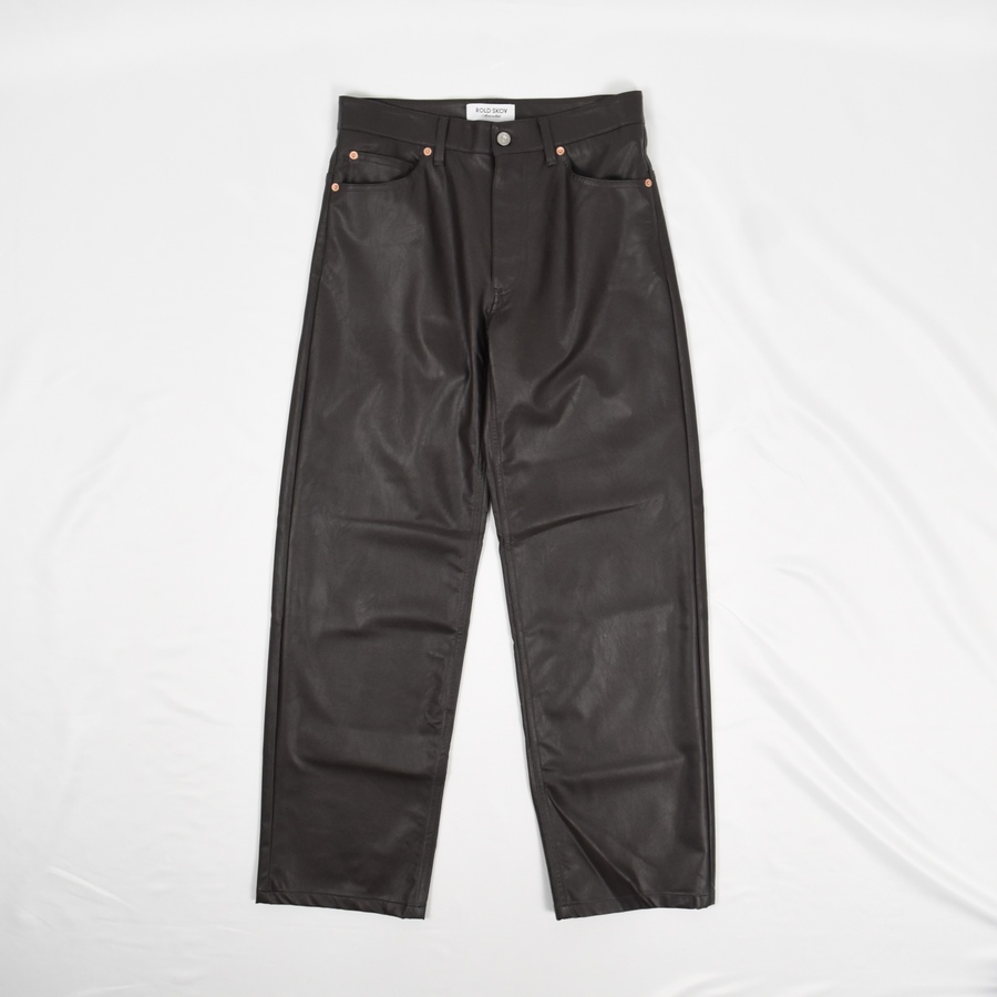 ROLD SKOV WIDE PANT [Brown Fakeleather]