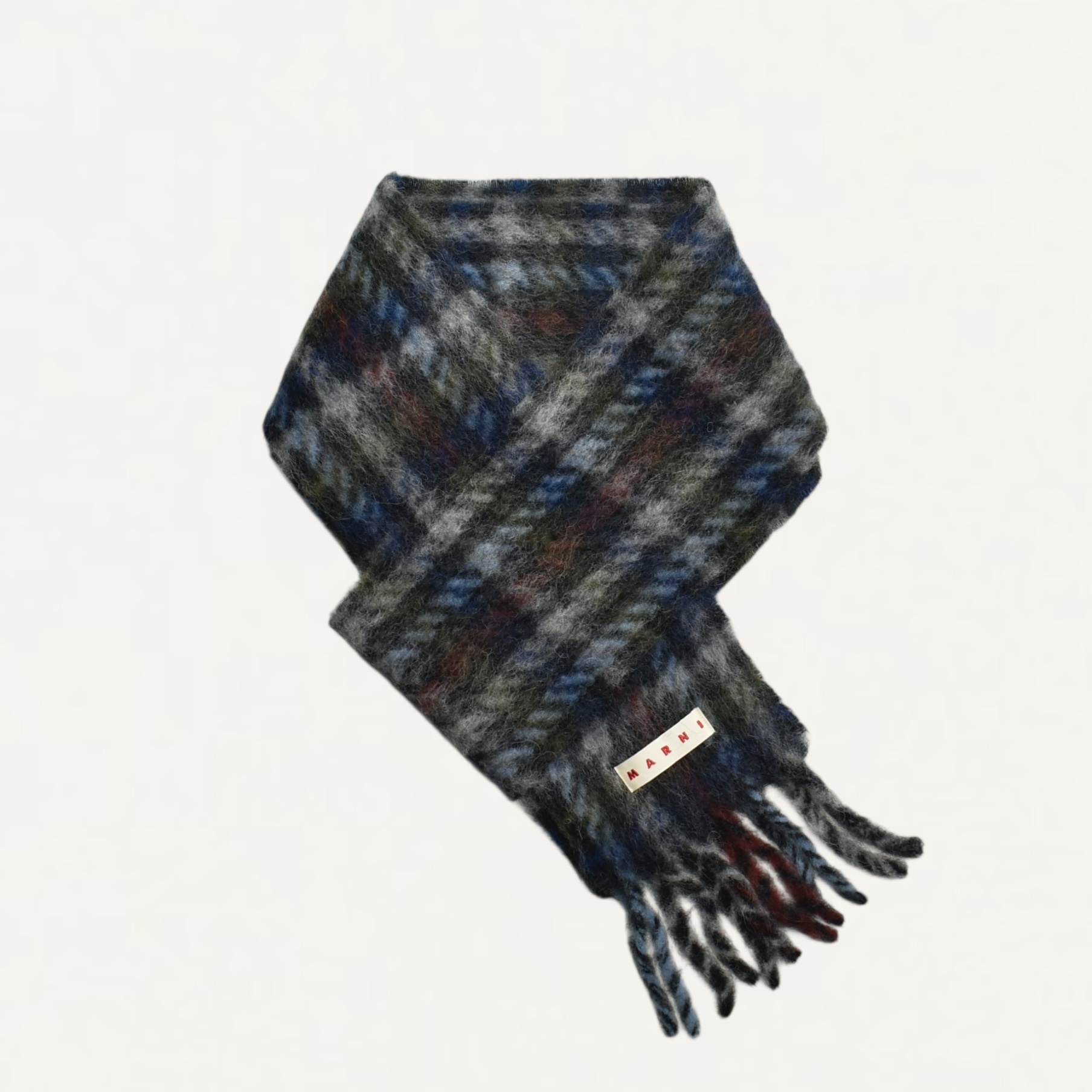 MARNI Check scarf with fringes[SCZC0077Y0]