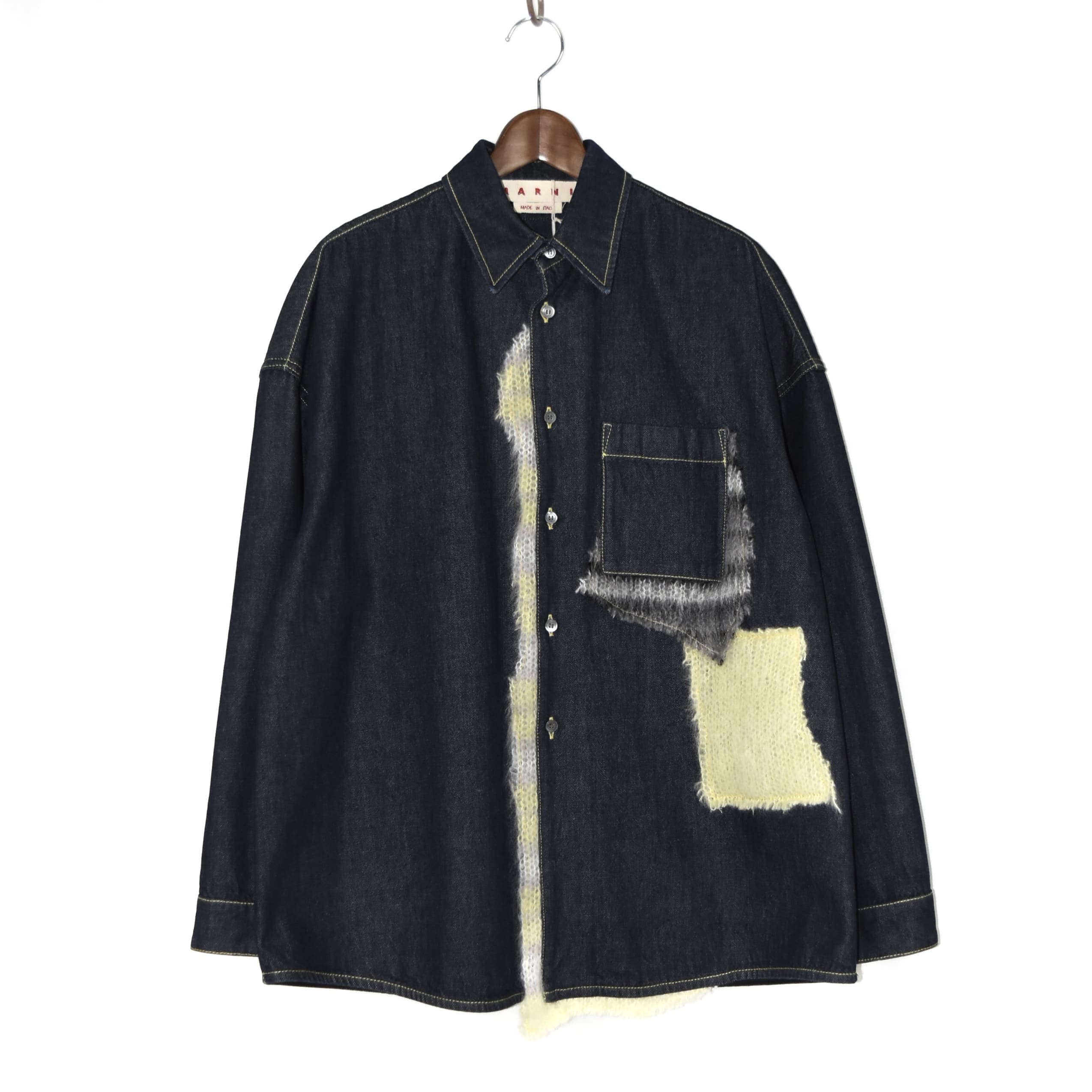 MARNI WOOL PATCHED BULL DENIM SHIRTS[CUJU0061LX]