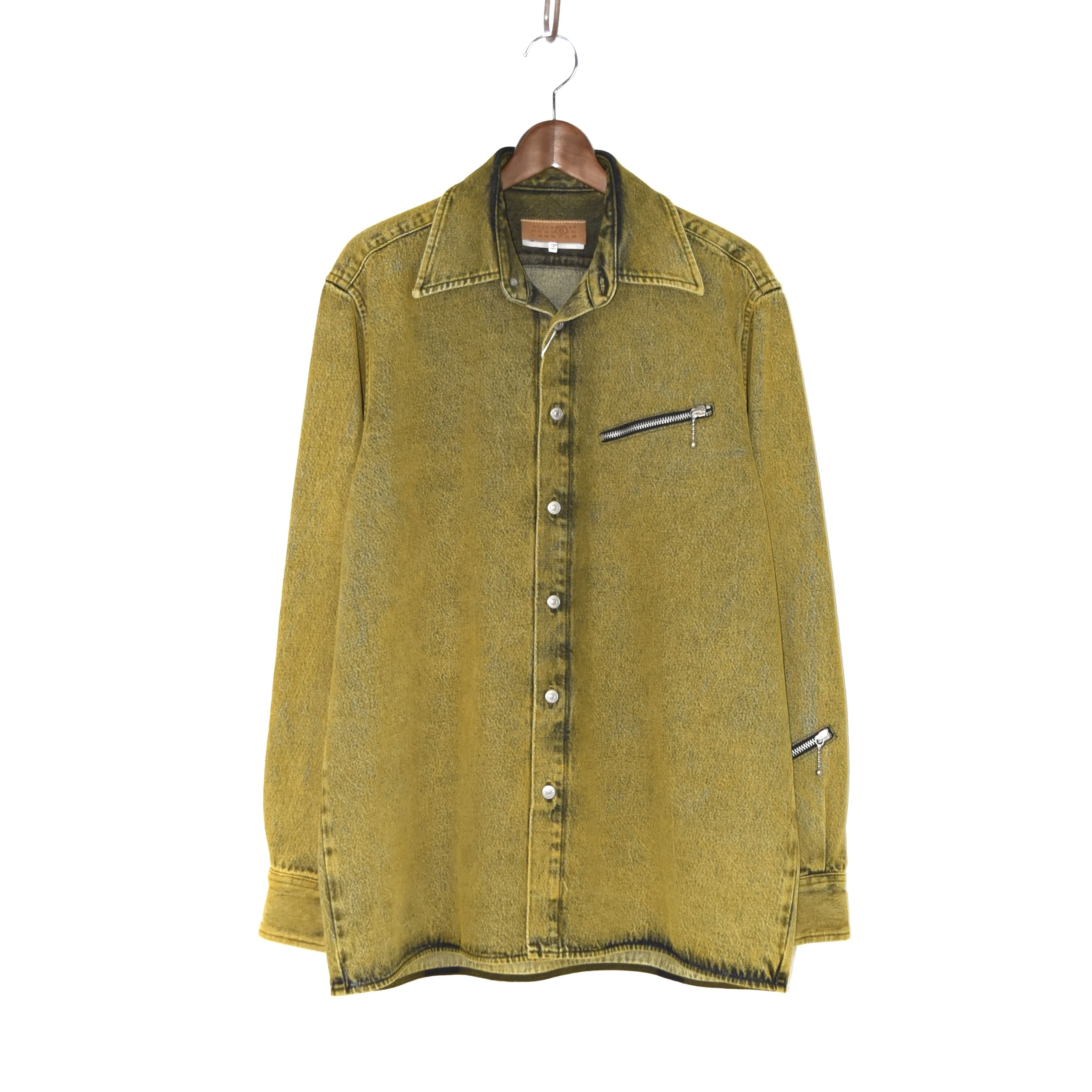 MM6 MAISON MARGIELA BLACK DENIM Long-sleeved Shirt Yellow[SH2DT0011]