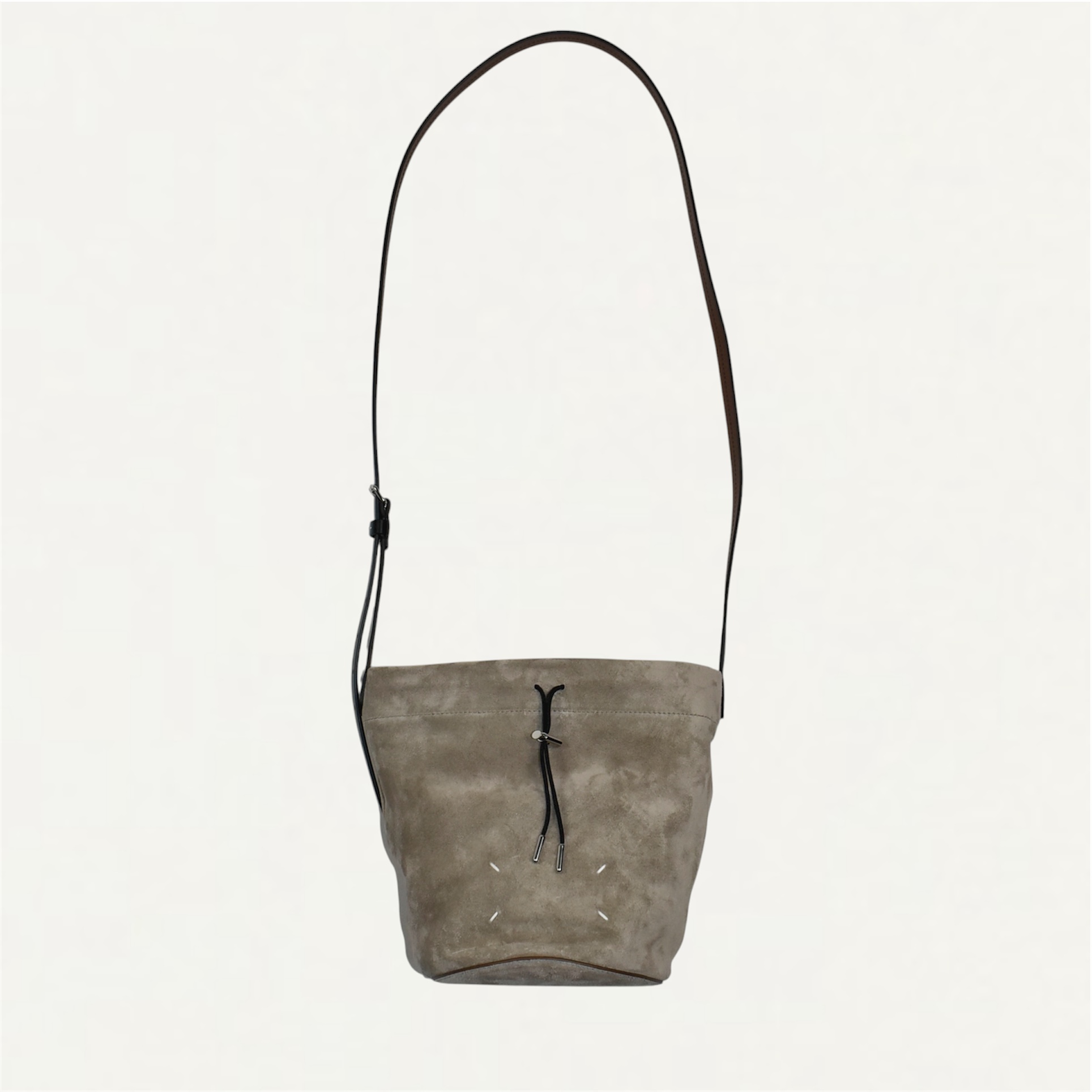 Maison Margiela Drawstring Crossbody Bucket Vison and black[SB2ZH0003]