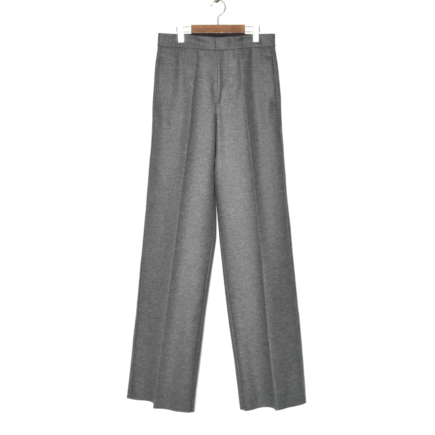 JIL SANDER WOOL MELTON PANTS ASH GREY[J22KA0227]