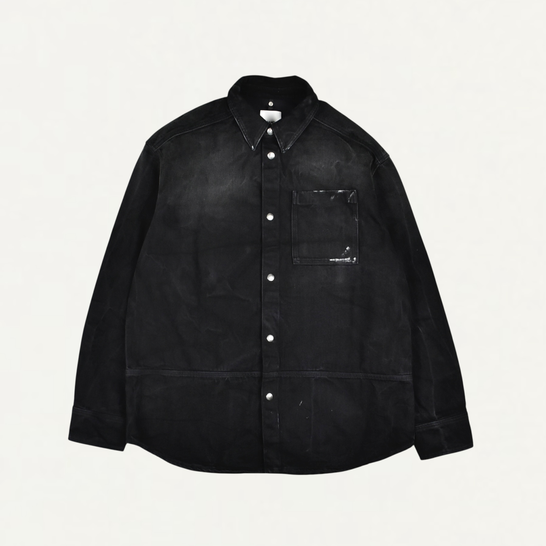 OAMC BLACK DENIM SHIRT WHIT WHITE SPOTS[OAF5MS14AP]
