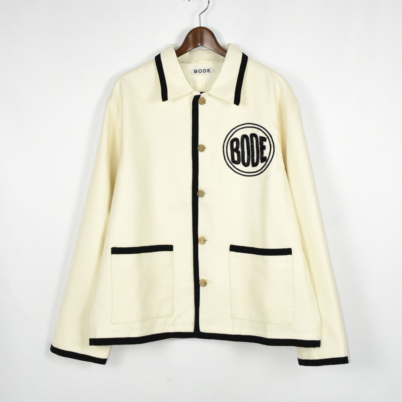 BODE BEADED PLAYER JACKET BLACK CREAM[MRF24JA009]