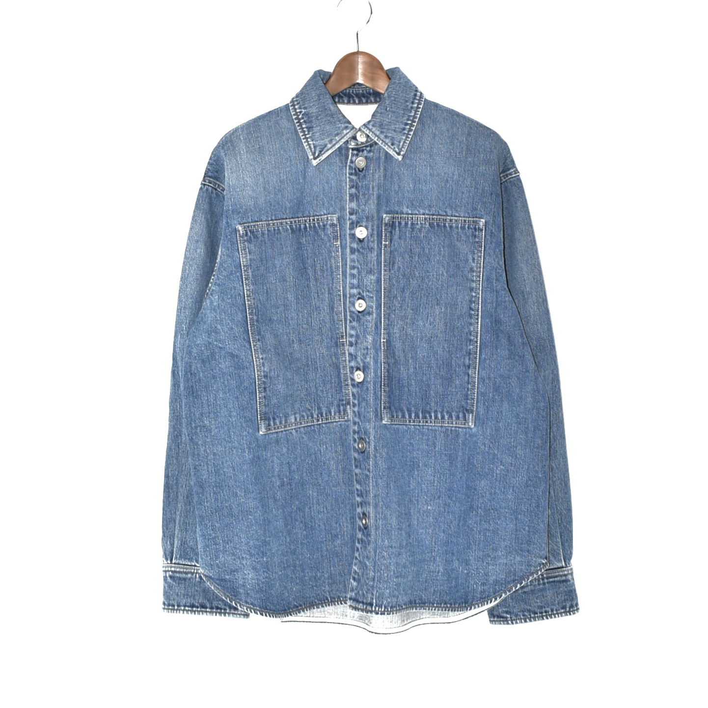 JIL SANDER+ WASHED RAW DENIM SHIRTS[J47DL0153]