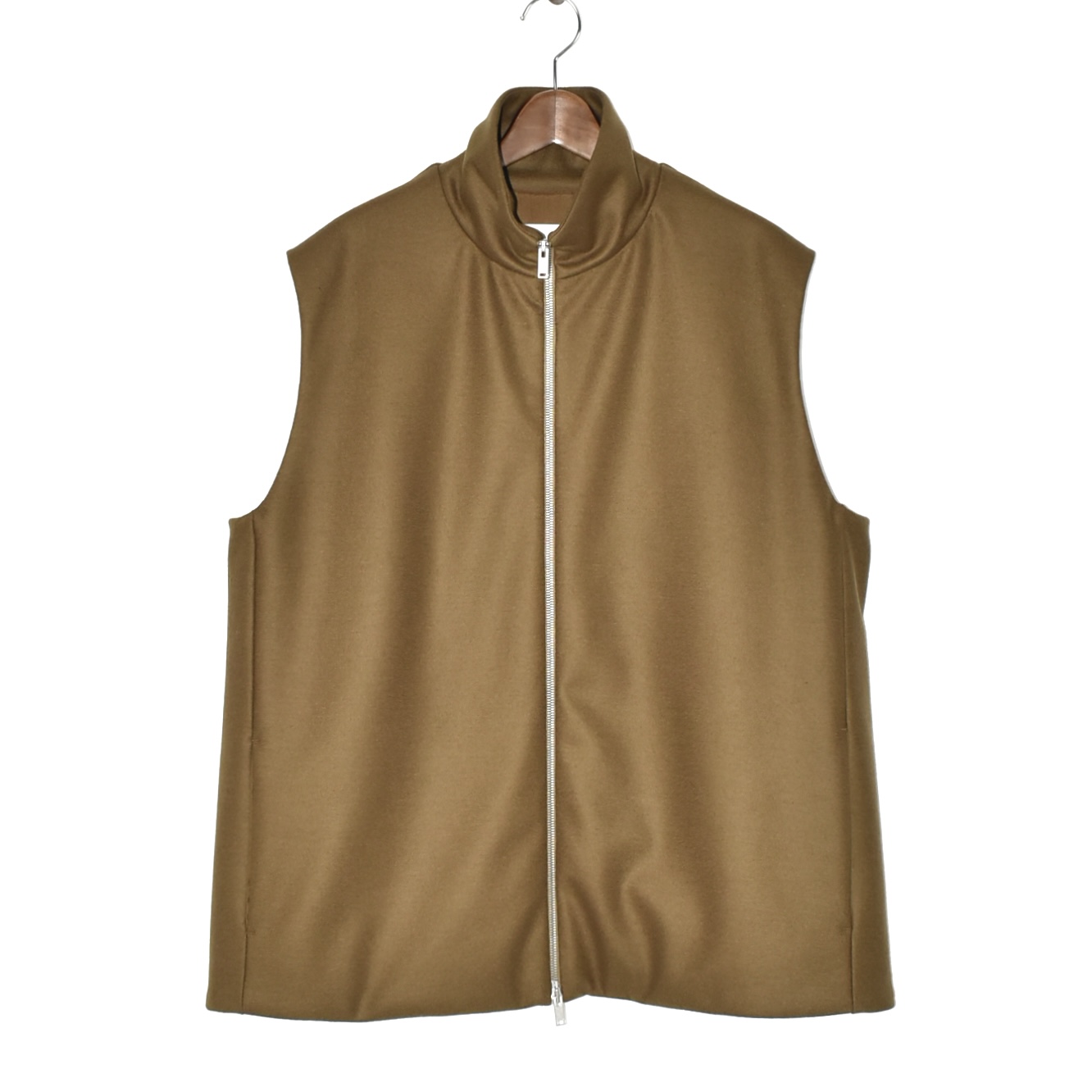 JIL SANDER ZIP UP VEST CINNAMON[J22FB0137]