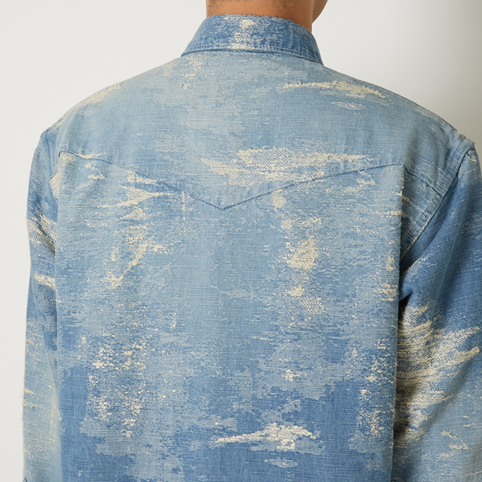 TAAKK DENIM WESTERN SHIRTS BLEACH[SH006/1]